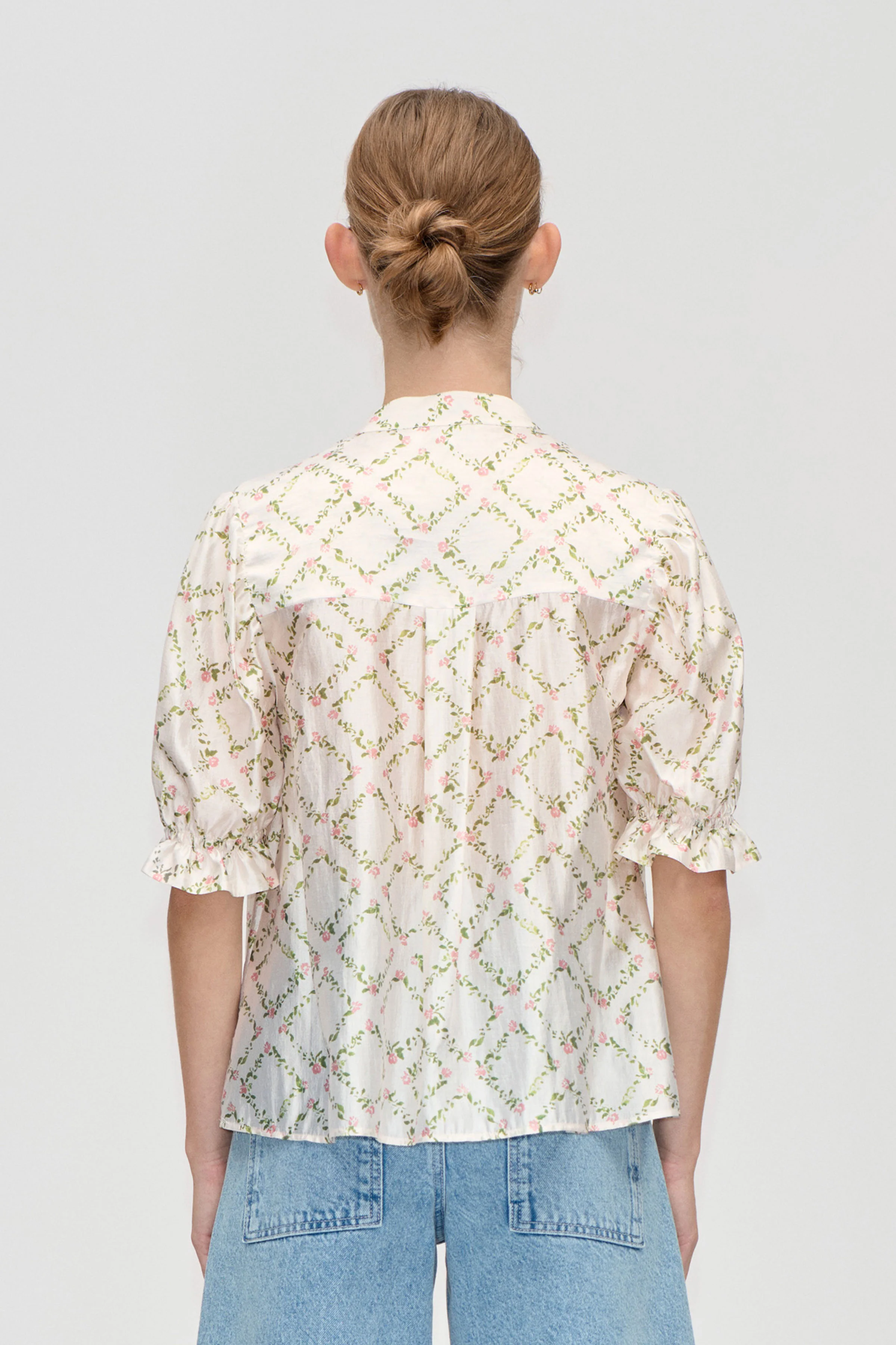 Gathered Top - Sakura Check Pink - Image 2