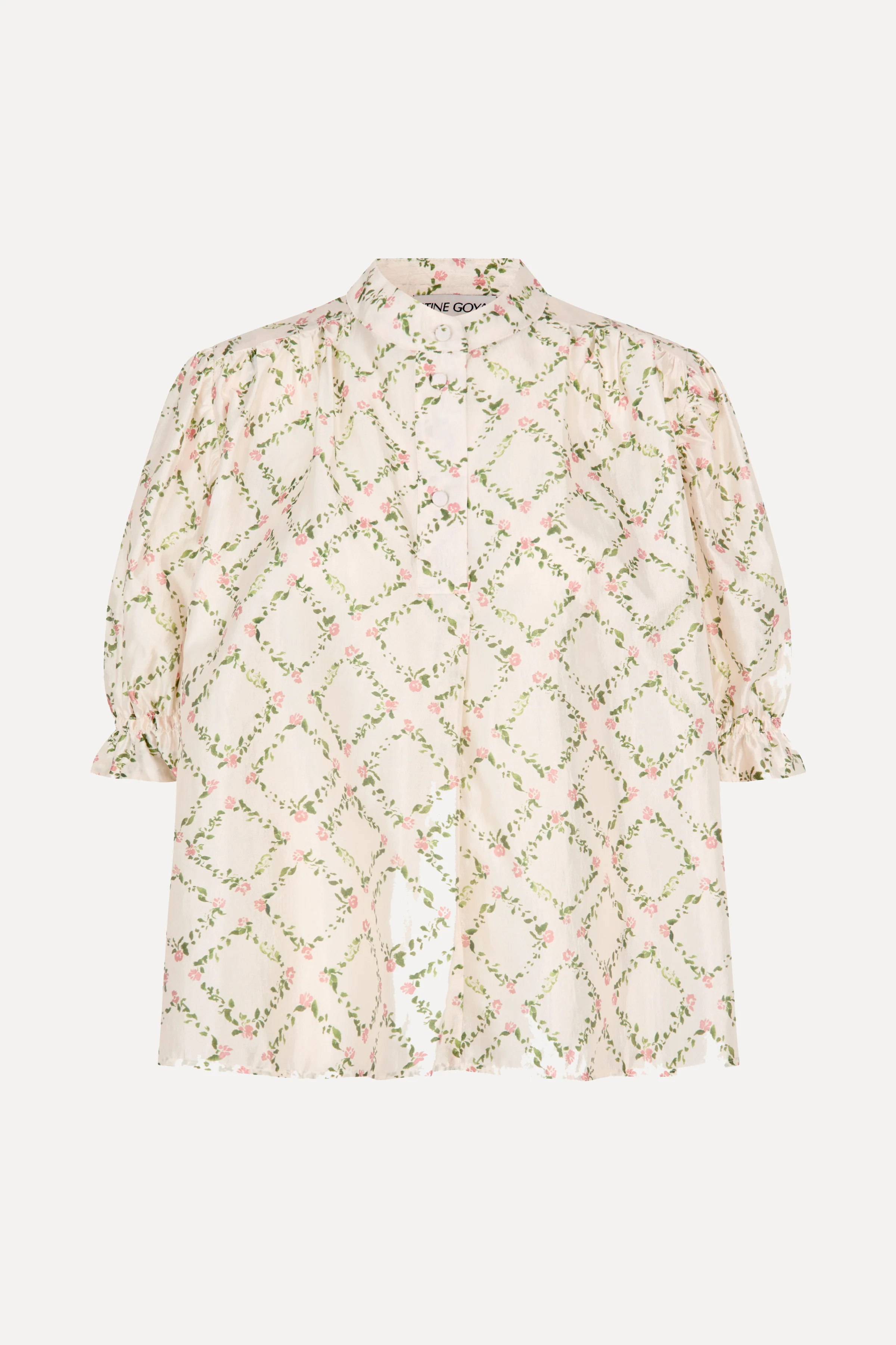 Gathered Top - Sakura Check Pink - Image 3