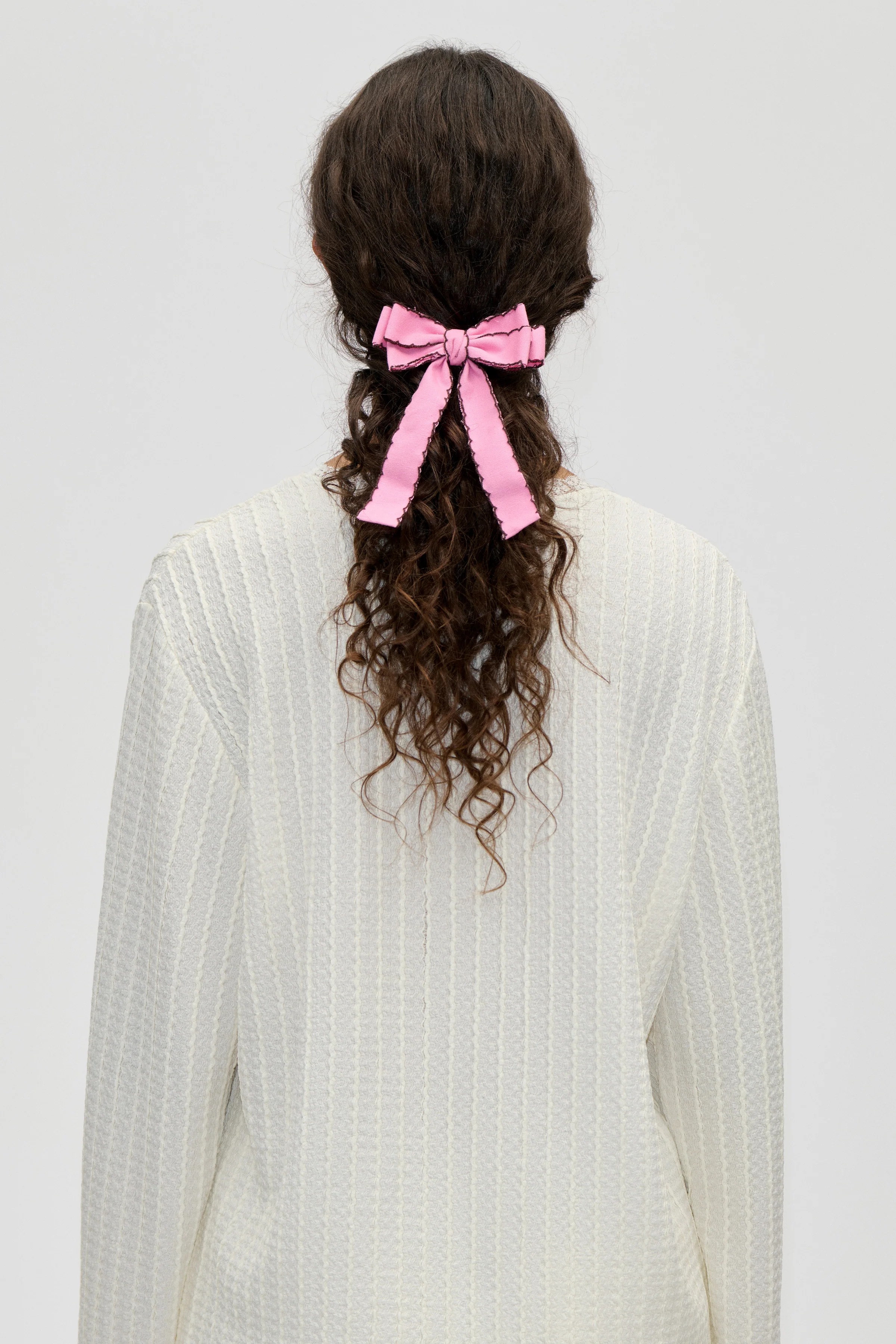 Hair Bow Clip - Muted Blush