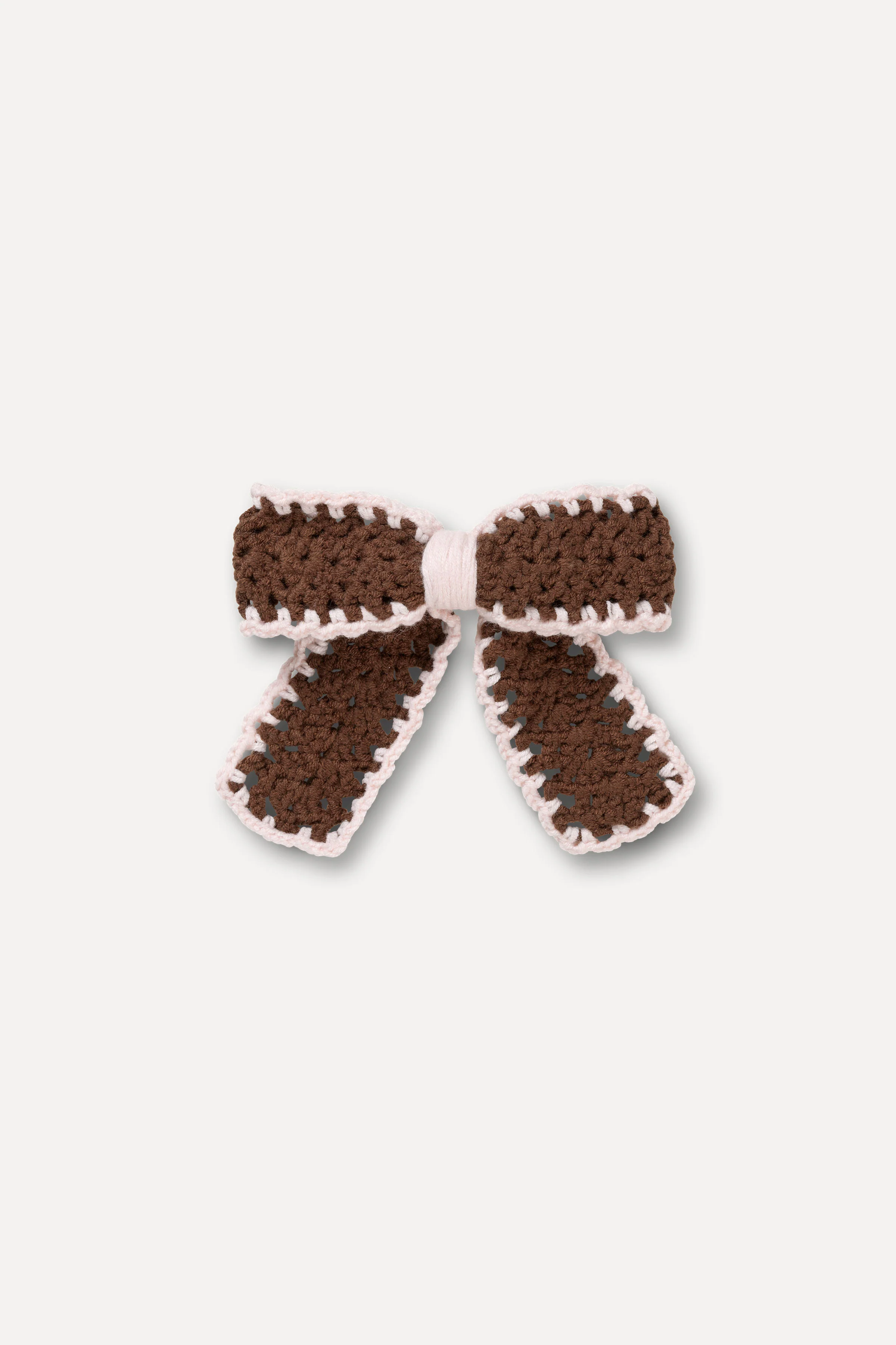 Hand-Crochet Bow Hair Clip - Chicory Coffee