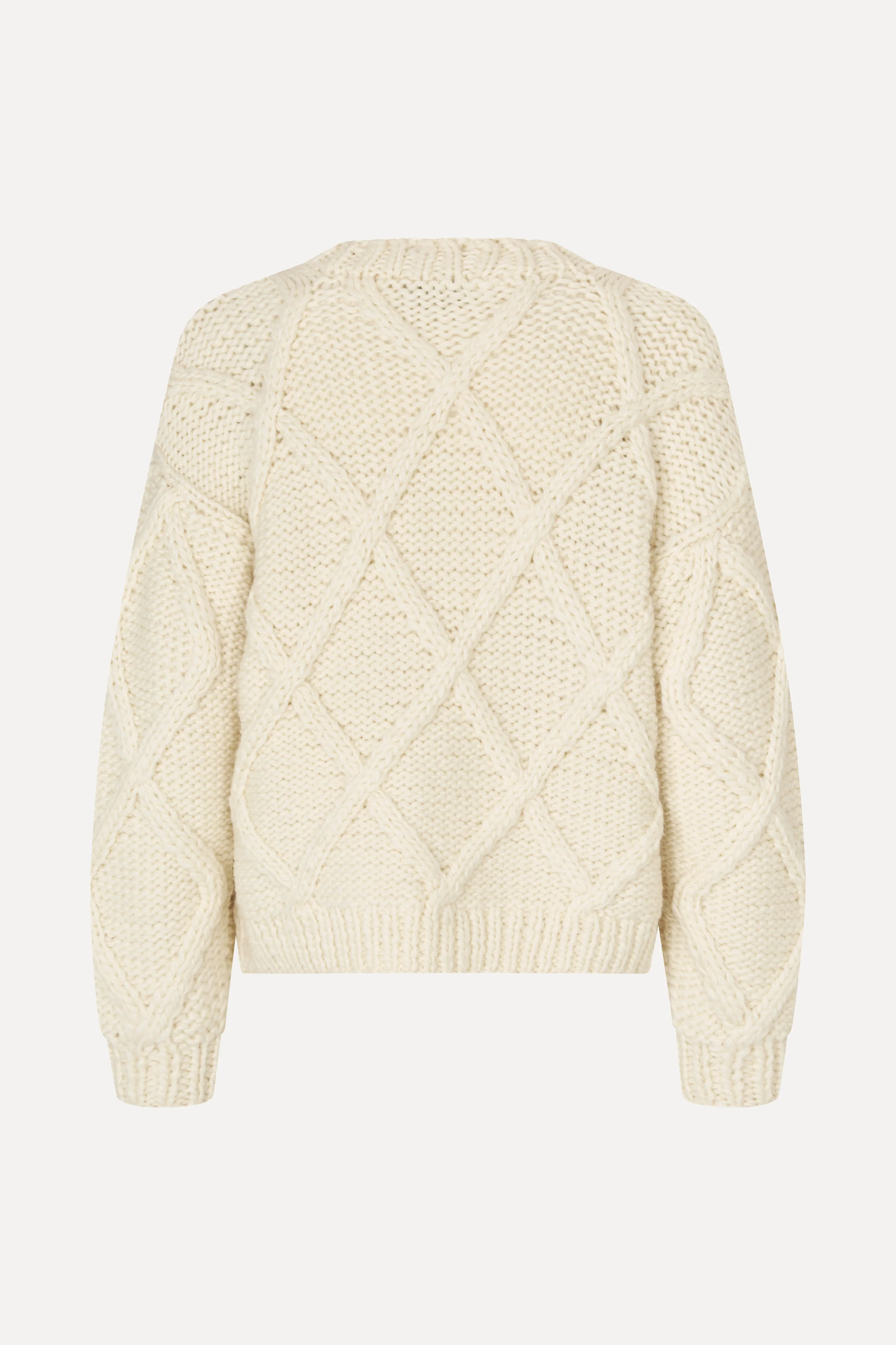 Handknit Cable Sweater - Porcelain Cream - Image 4
