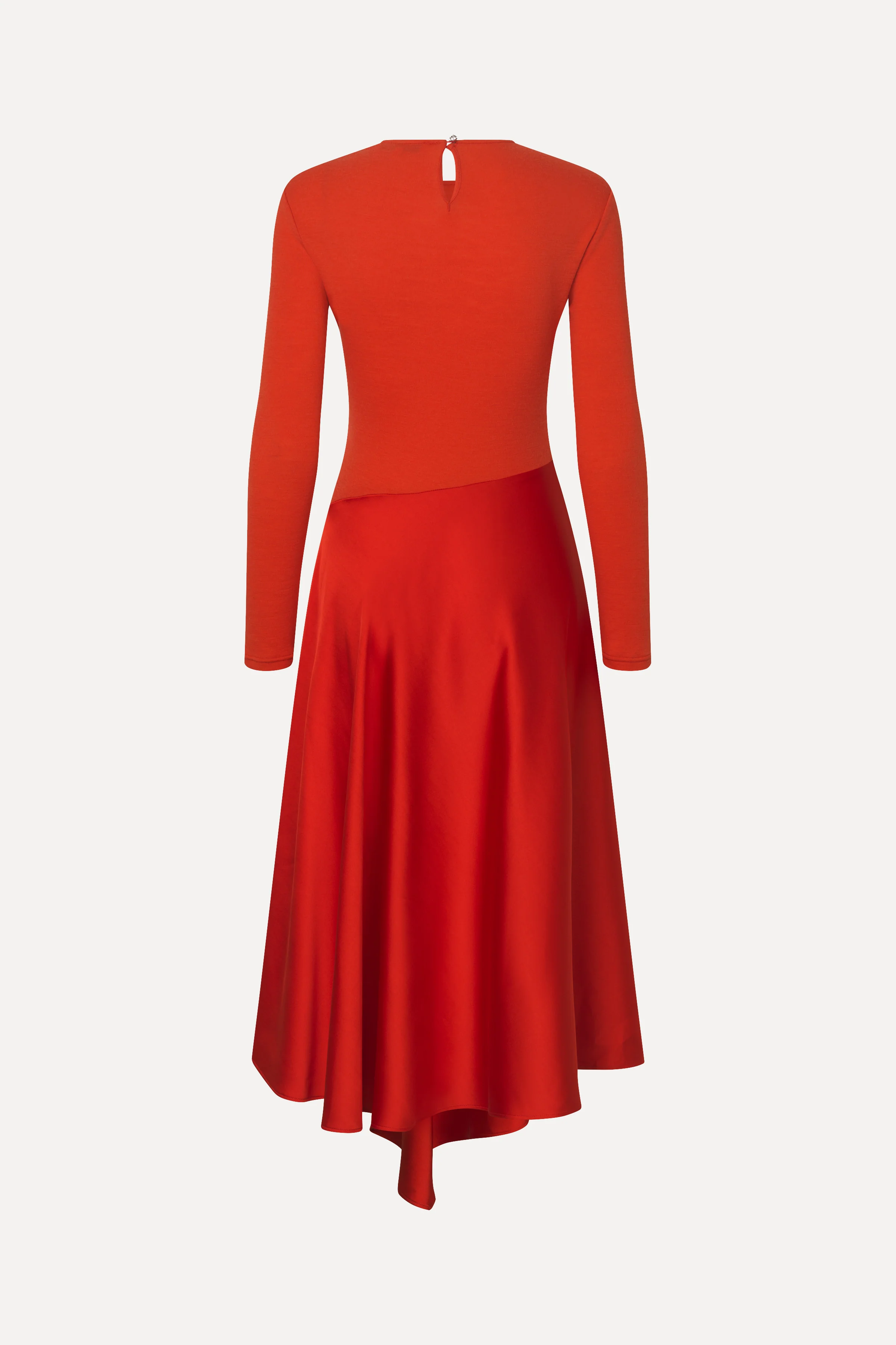 Long Sleeve Asymmetric Dress - Berry - Image 2