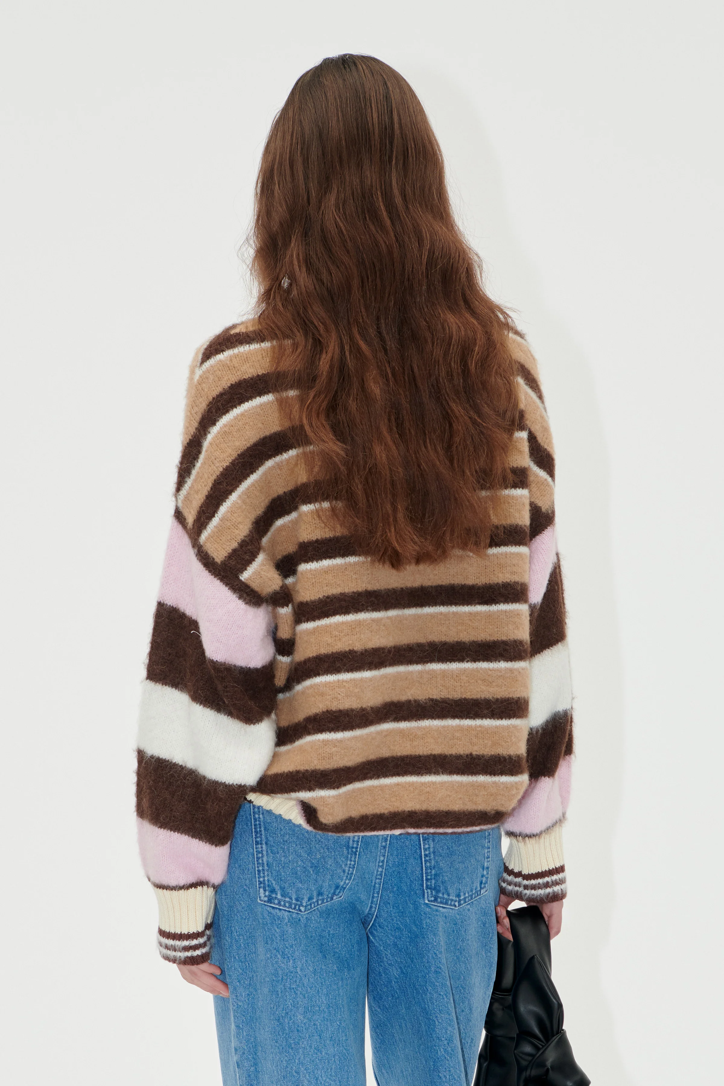 Long Sleeve Crew Neckline Jumper - Multi Stripes - Image 4