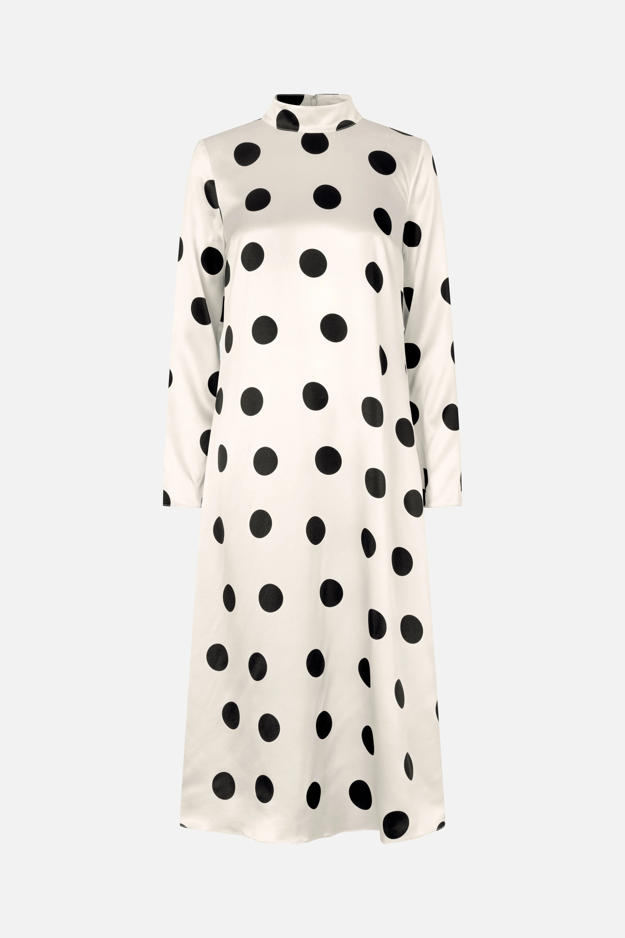 Long Sleeve Midi Dress - Black Dots - Image 3