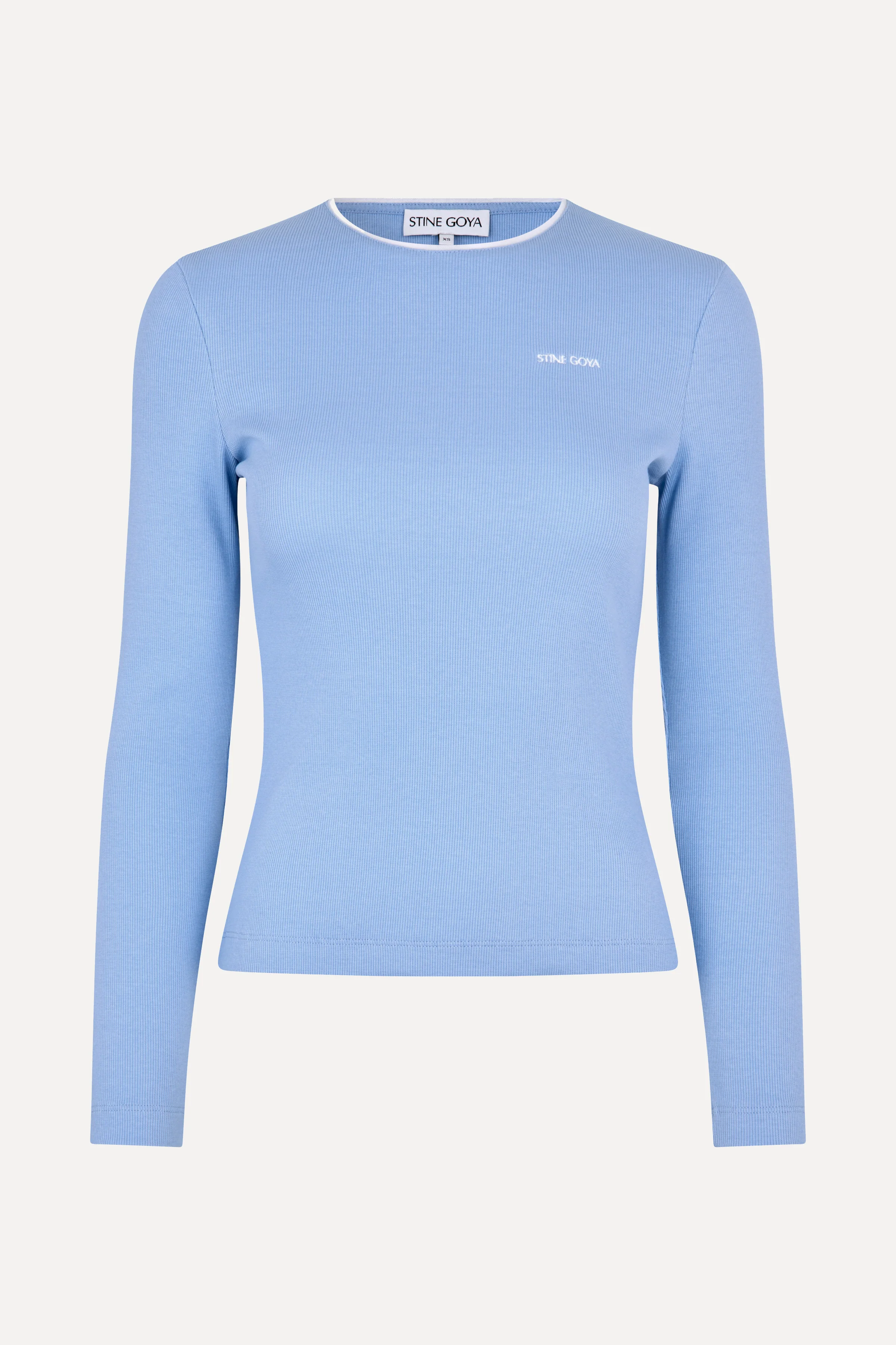Long Sleeve Rib Top - Bel Air Blue - Image 3