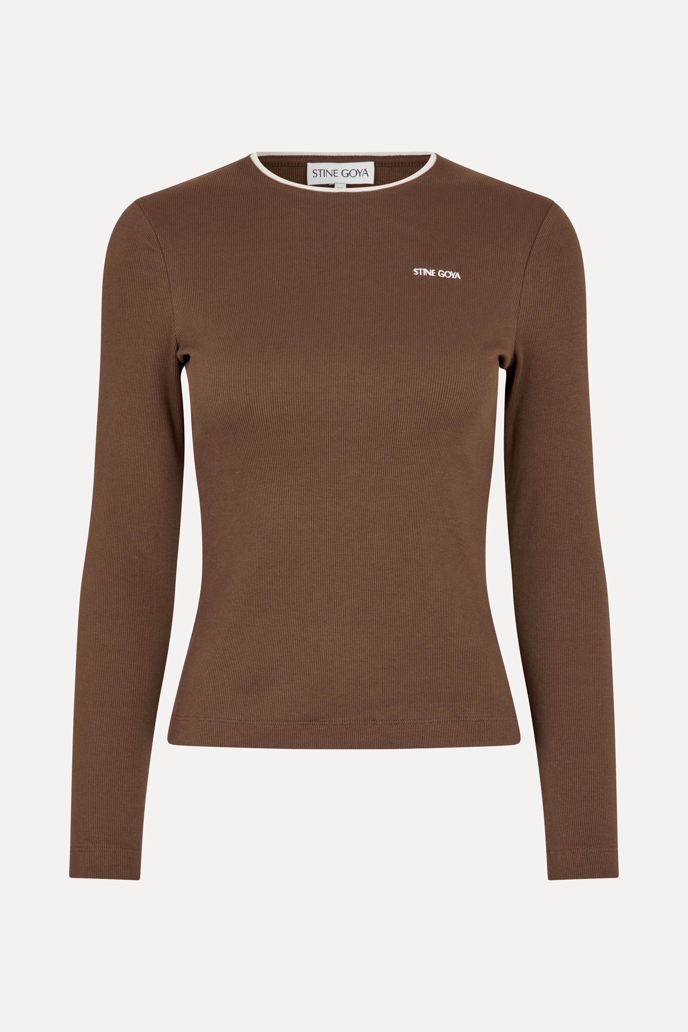 Long Sleeve Rib Top - Chicory Coffee - Image 3