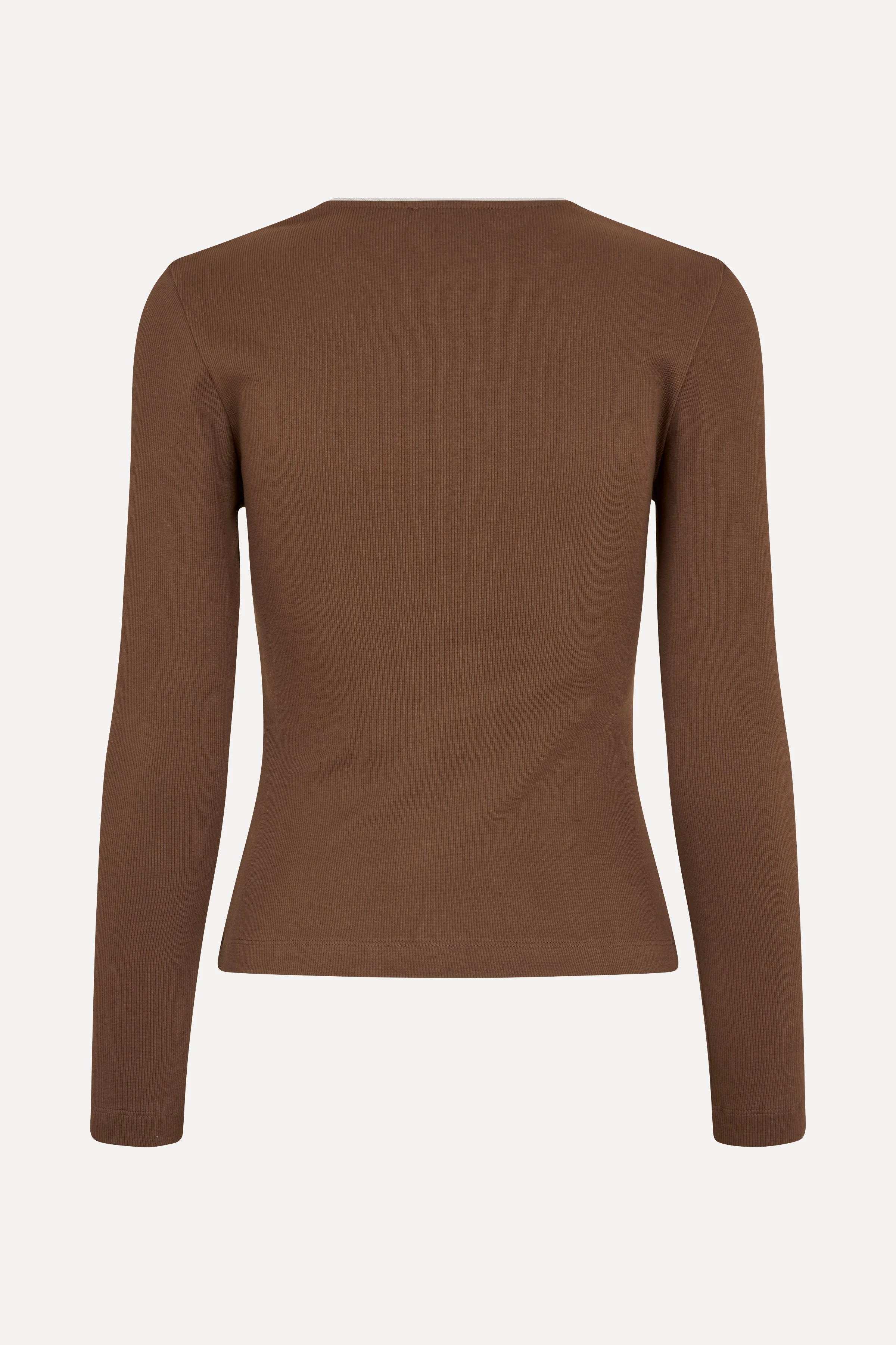 Long Sleeve Rib Top - Chicory Coffee - Image 4