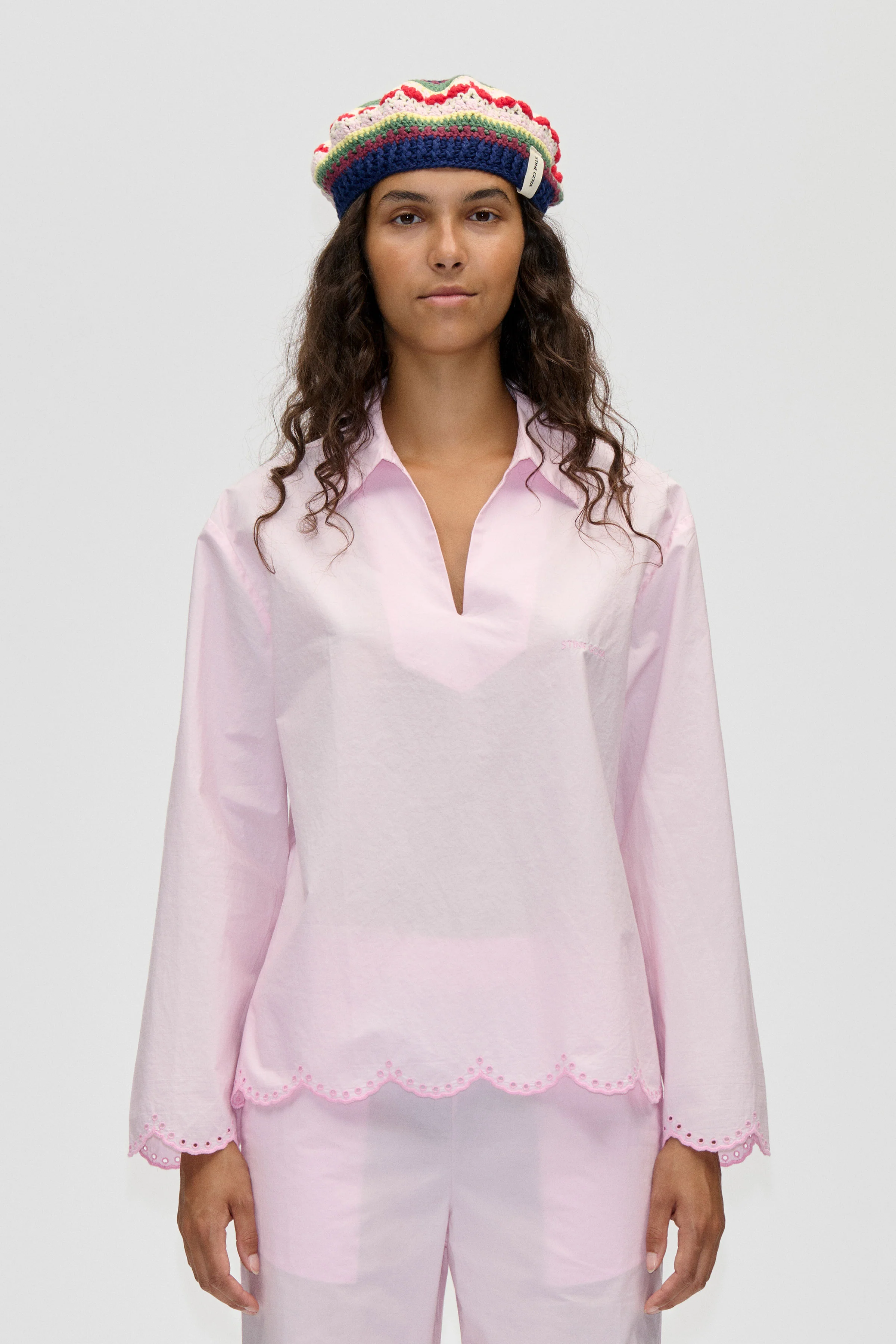 Long Sleeve Tunic Top - Muted Blush