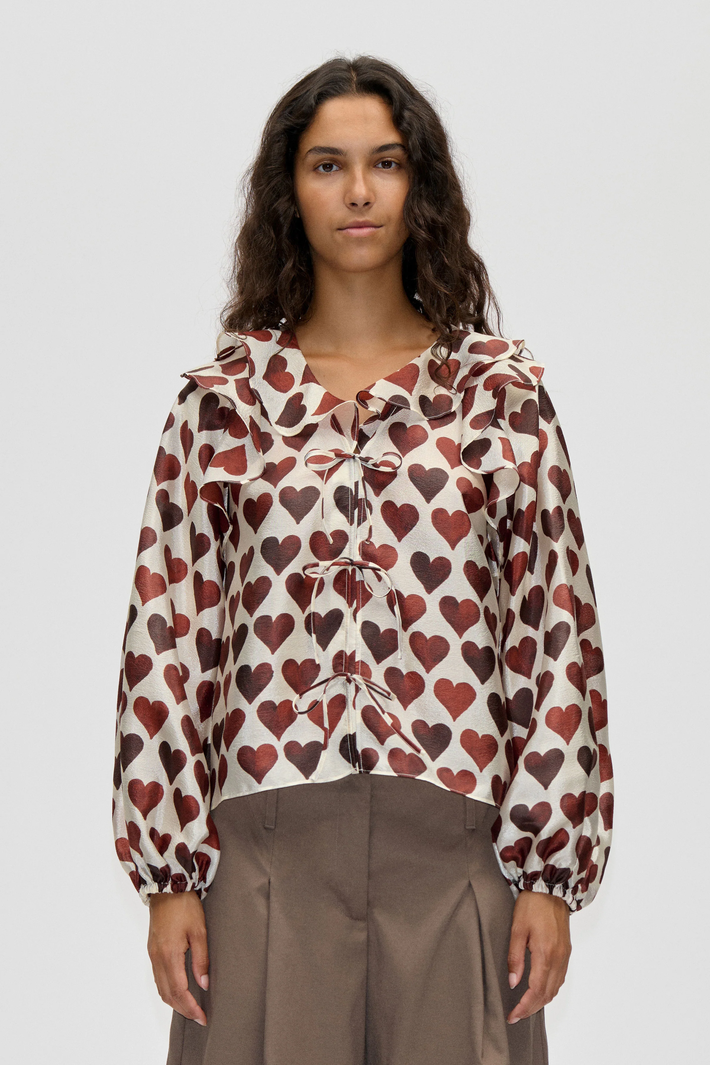 Multi Ruffle Raglan Top - Hearts