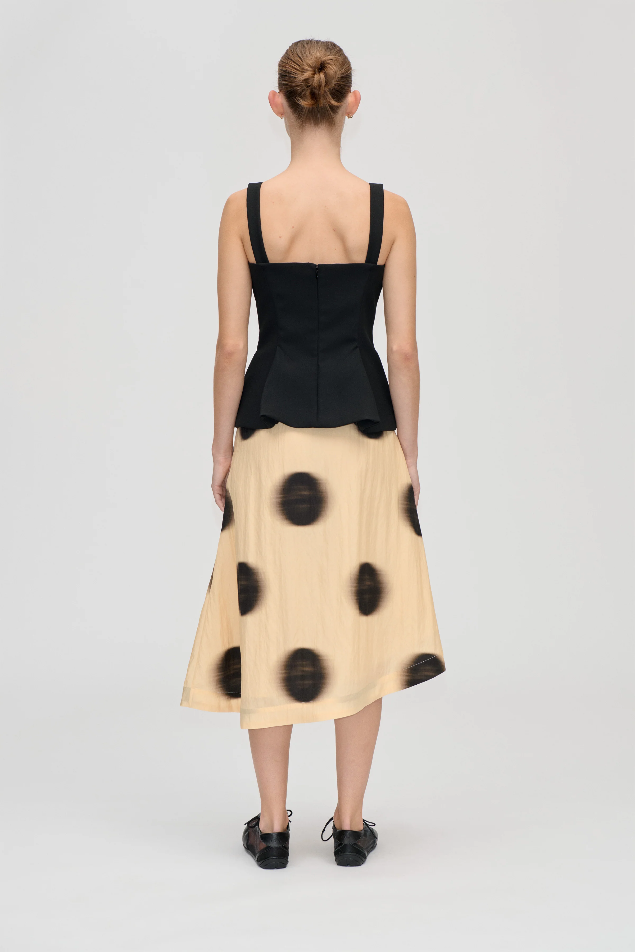 Pleated Midi Skirt - Dots in Motion - Image 2