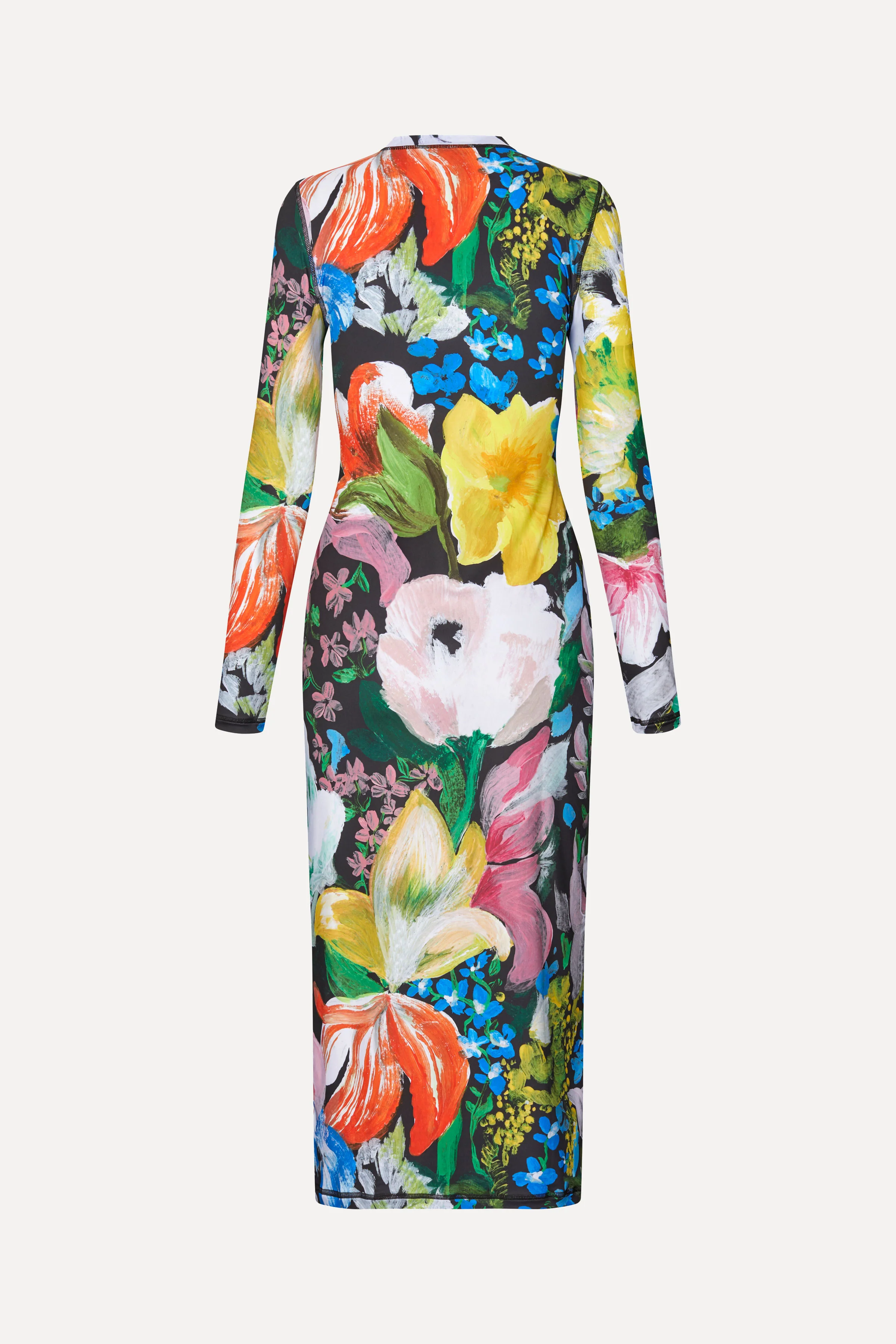 Pullover Long Sleeve Midi Dress - Flowers Under The Sun - Image 2