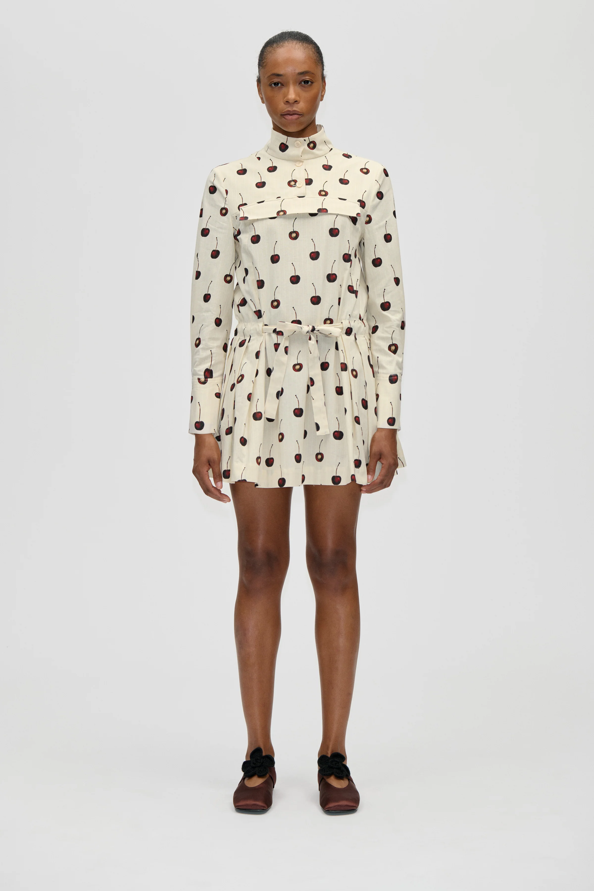 Pullover Parka Dress - Cherries