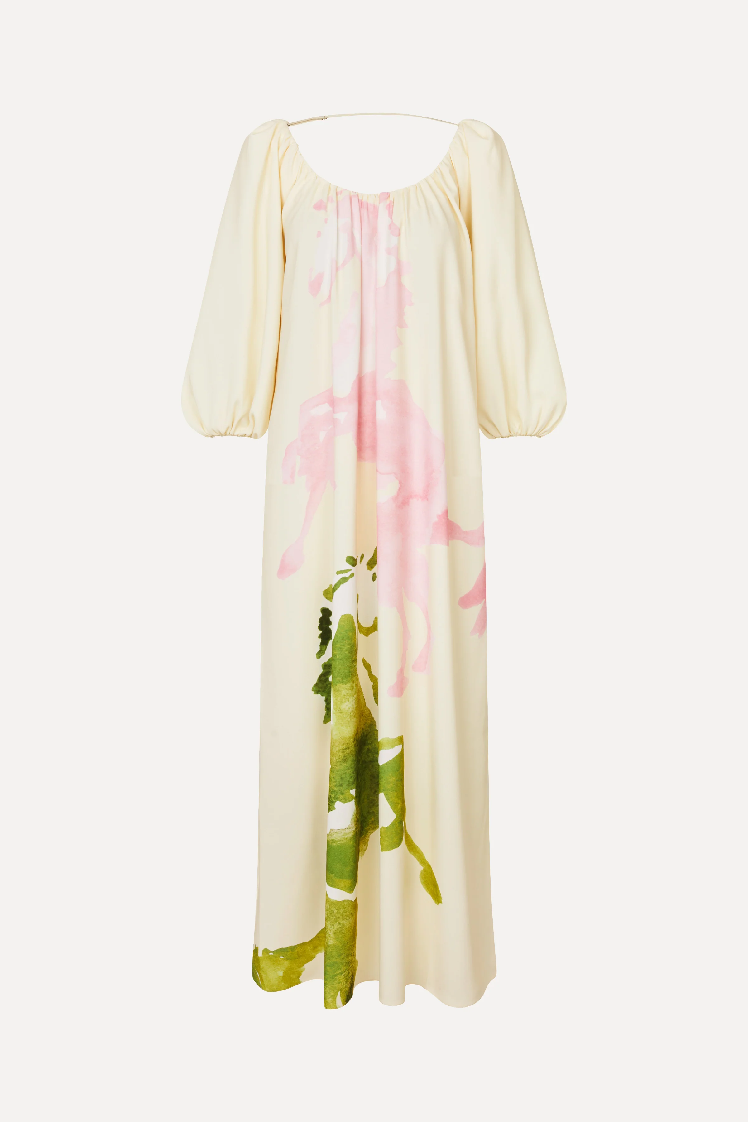 Romantic Voluminous Sleeve Dress - Horses - Image 3