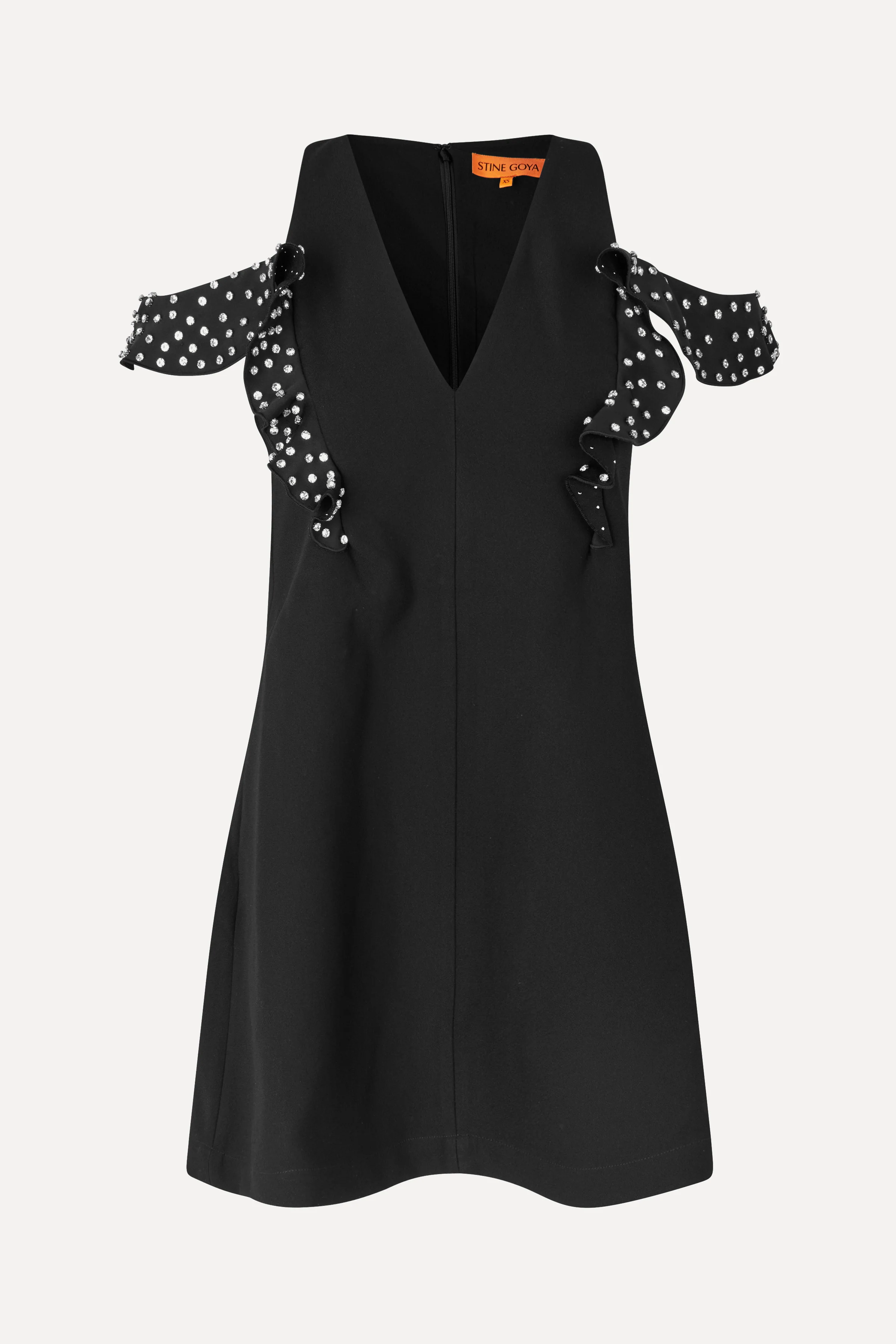 Ruffle Sleeve Mini Dress - Black