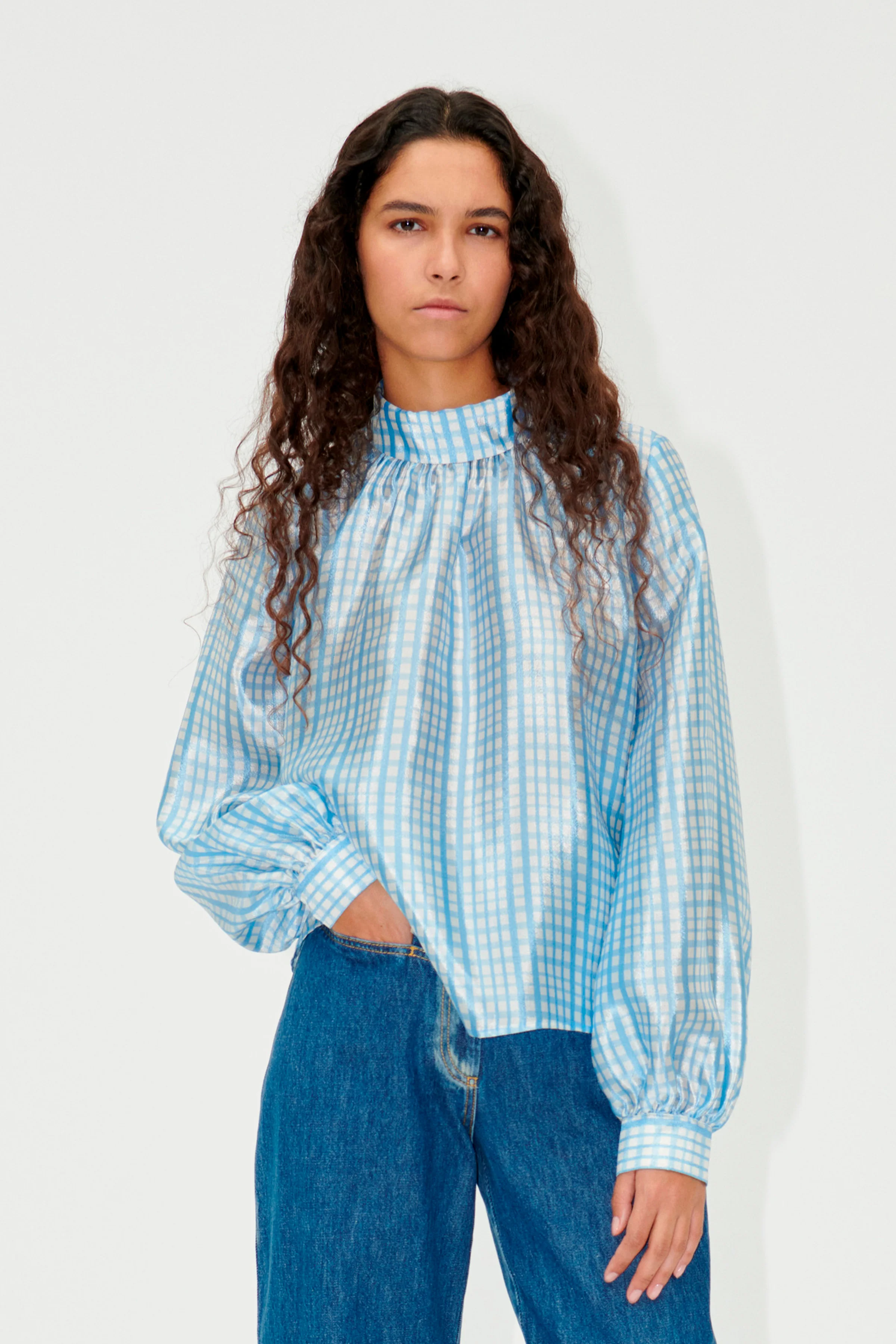 SGAshley Blouse - Blue Check - Image 3