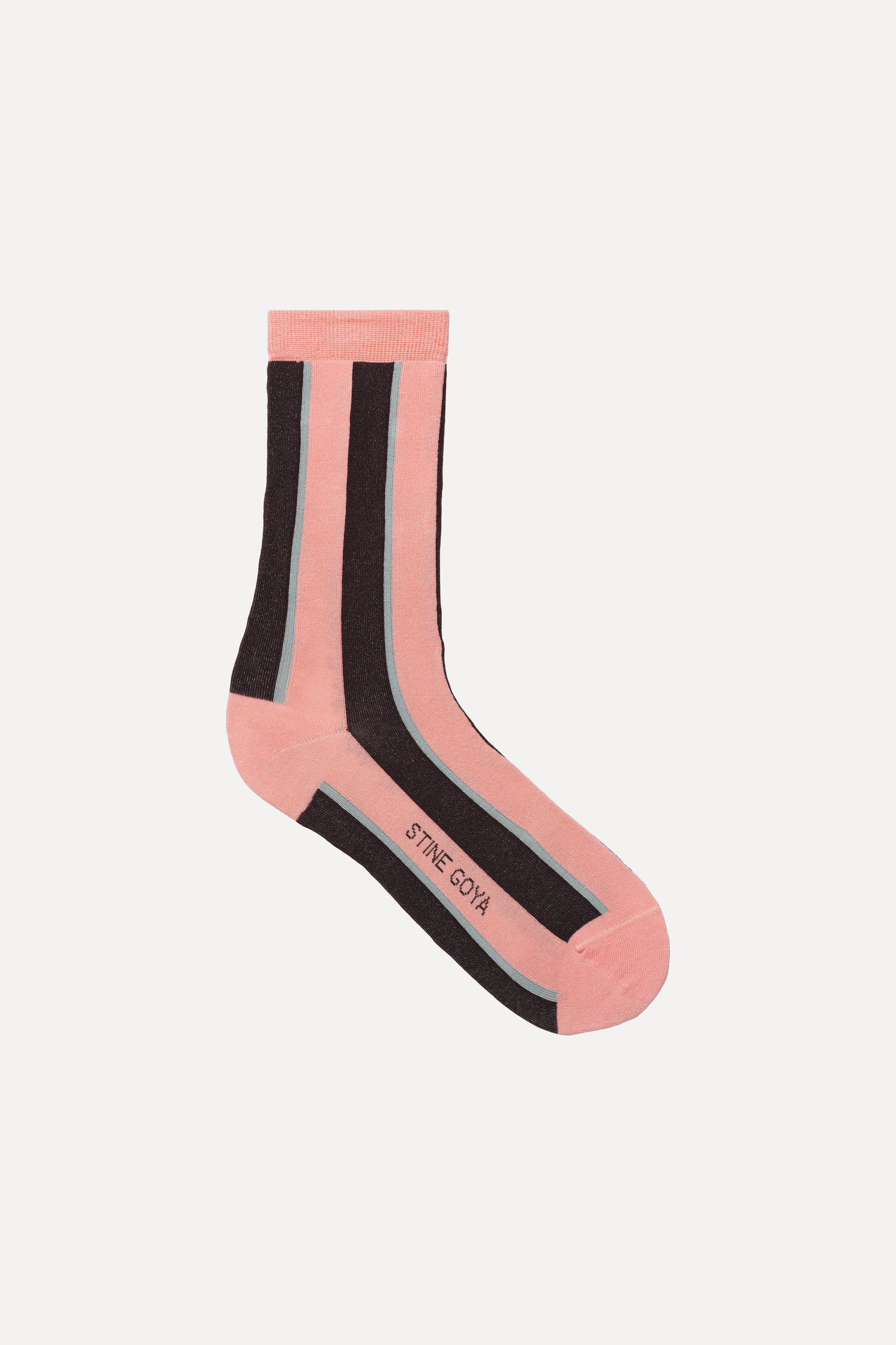 Short Socks - Rosewood Mint Stripes