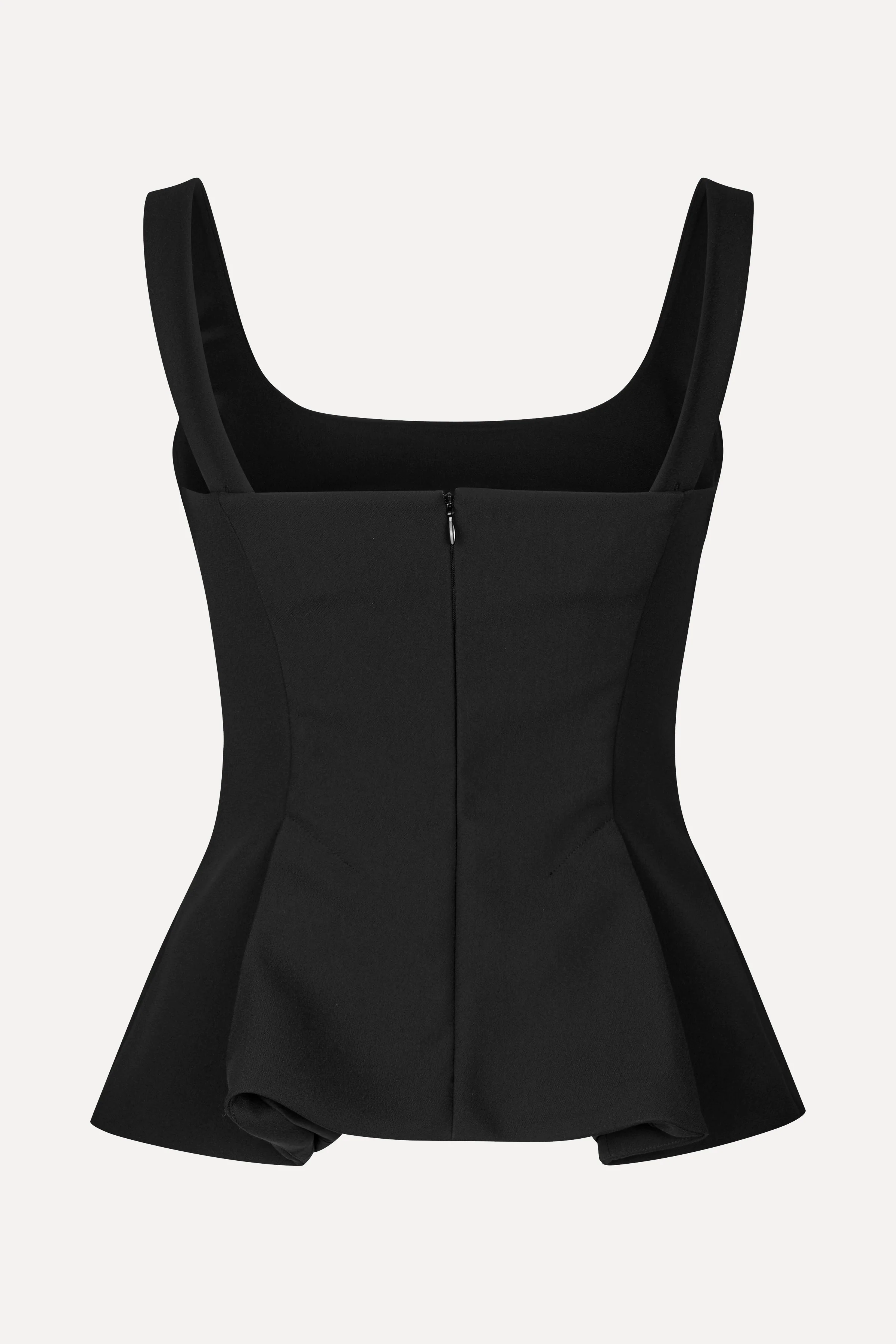 Sleeveless Fitted Waist Top - Black - Image 4