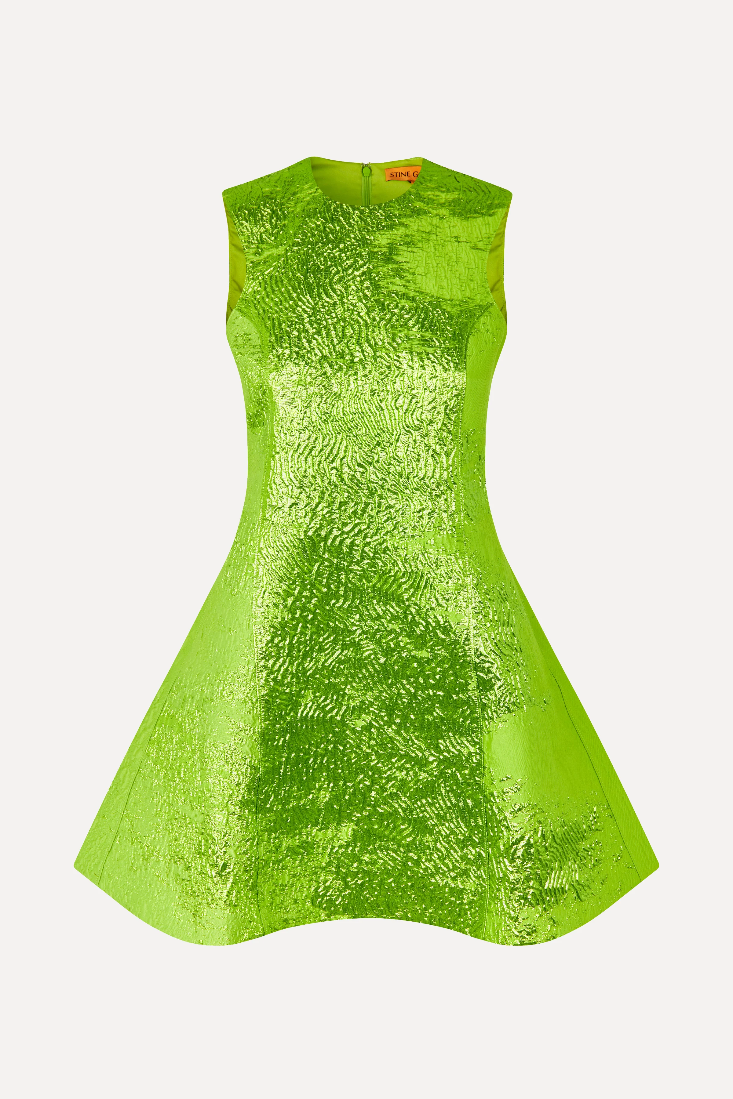 Sleeveless Mini Dress - Green impressionist hue