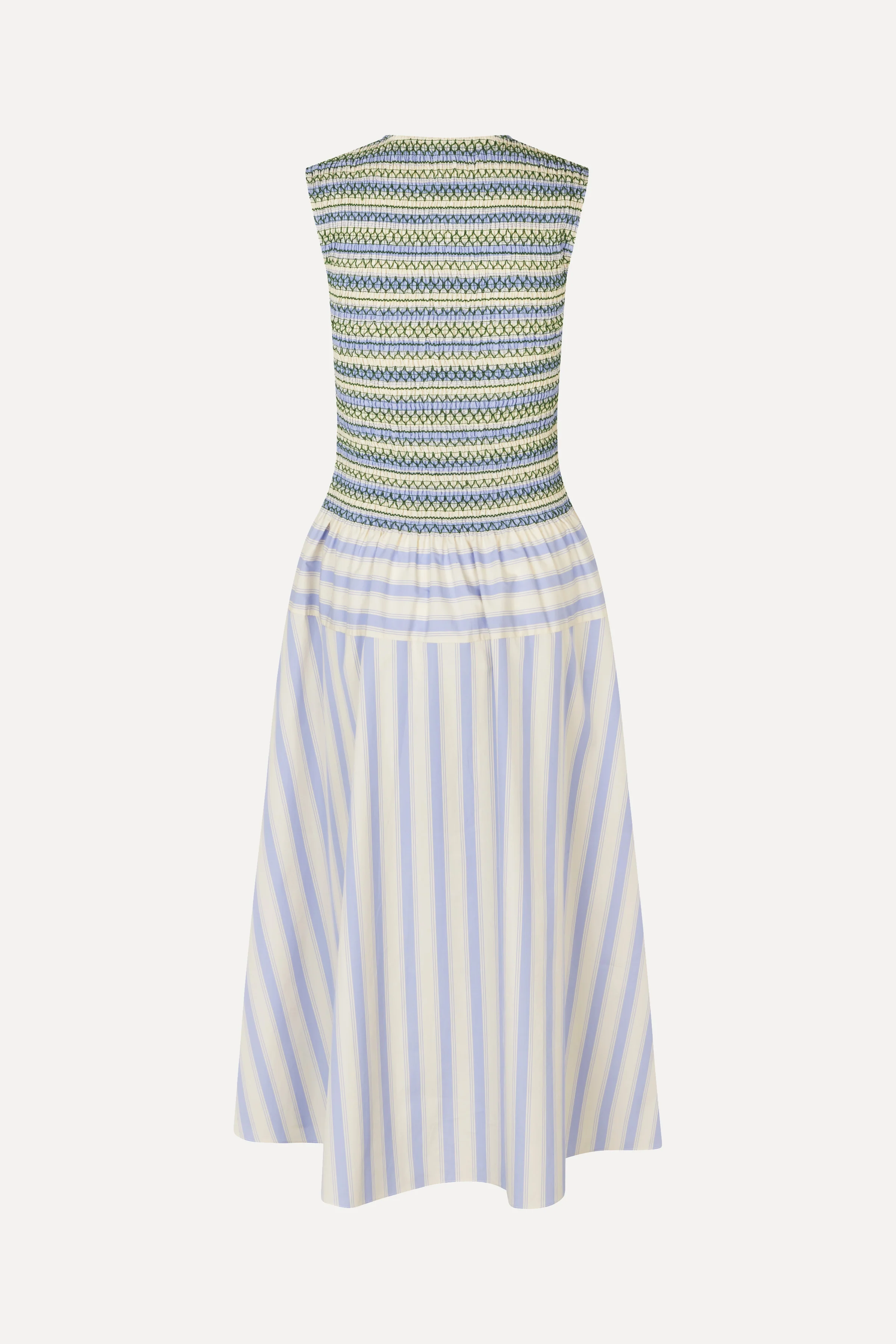 Smocked Gathered Tank Dress - Pastel Stripes - Image 2