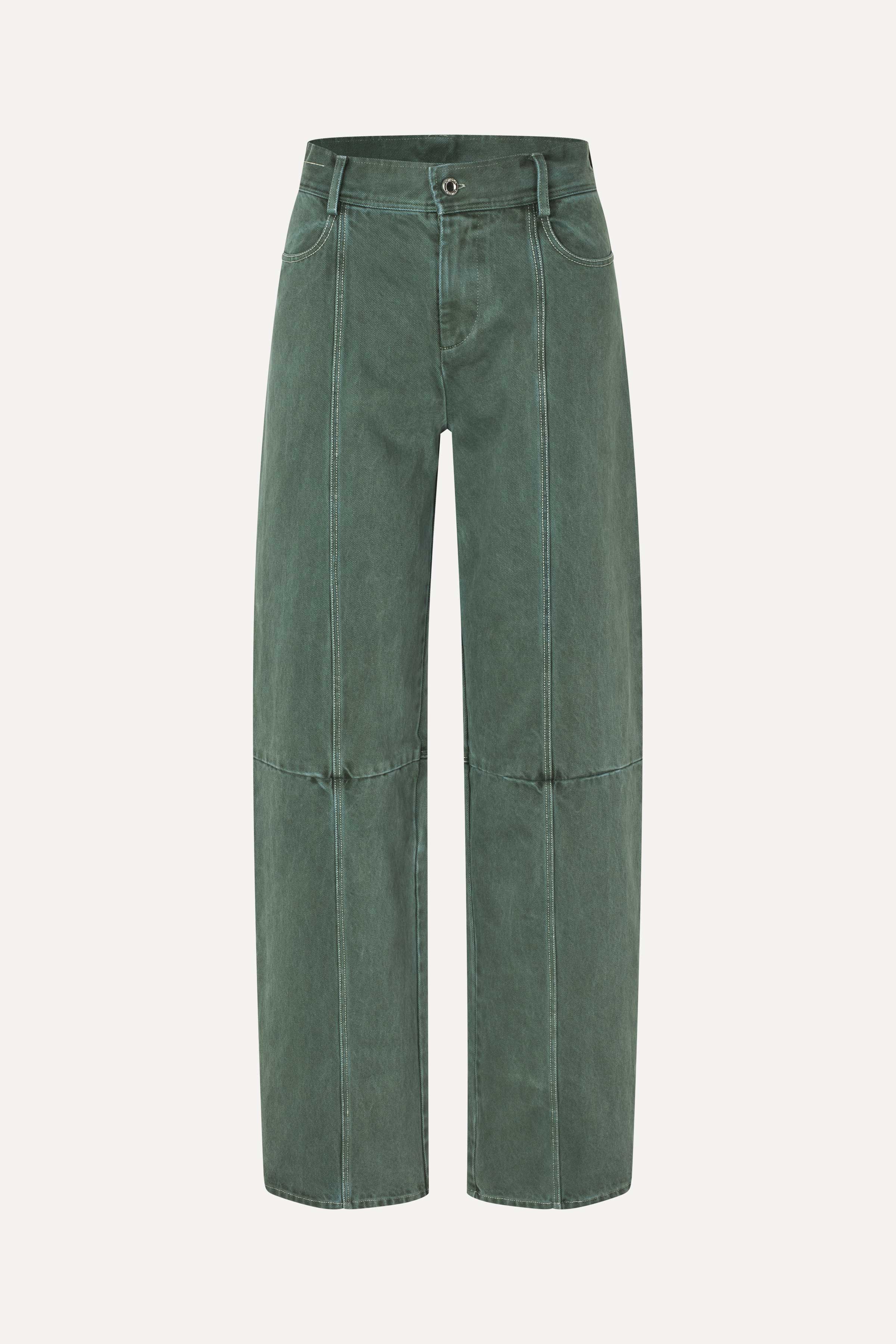 Structured Long Pants - Dark Green