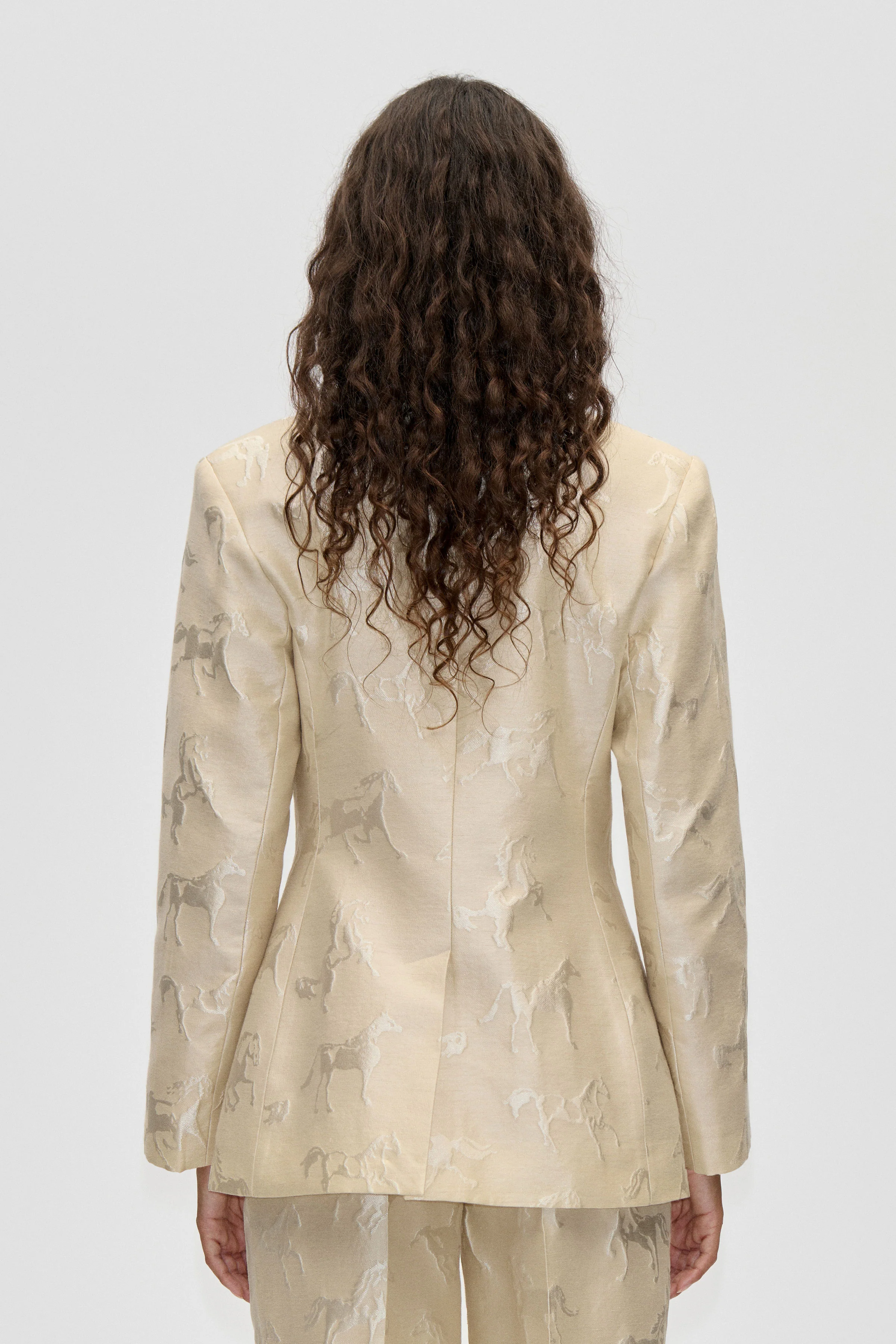 Structured Single-Breasted Jacket - Porcelain Cream - Image 2