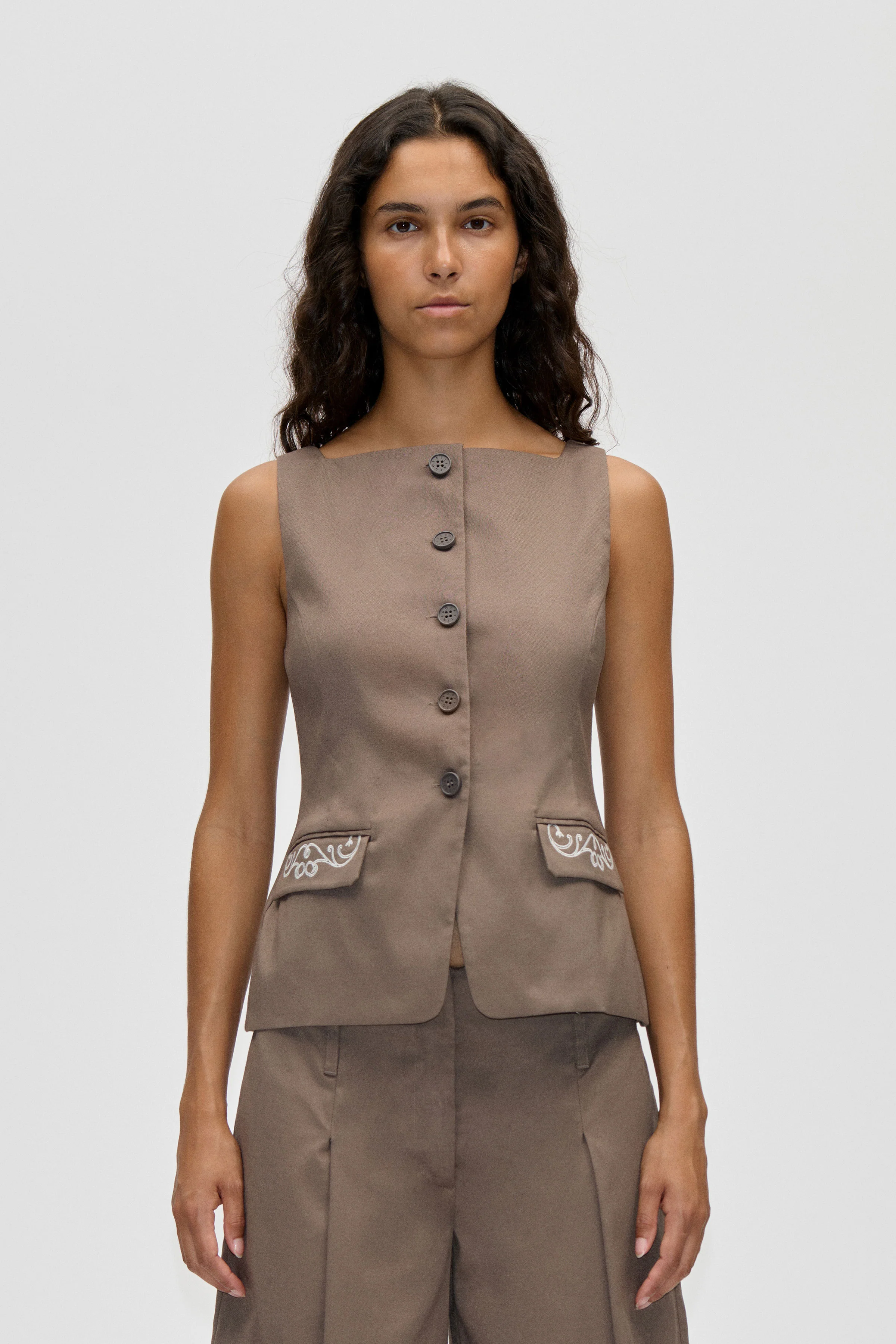 Tailored Tank Vest - Cherries On A Paisley
