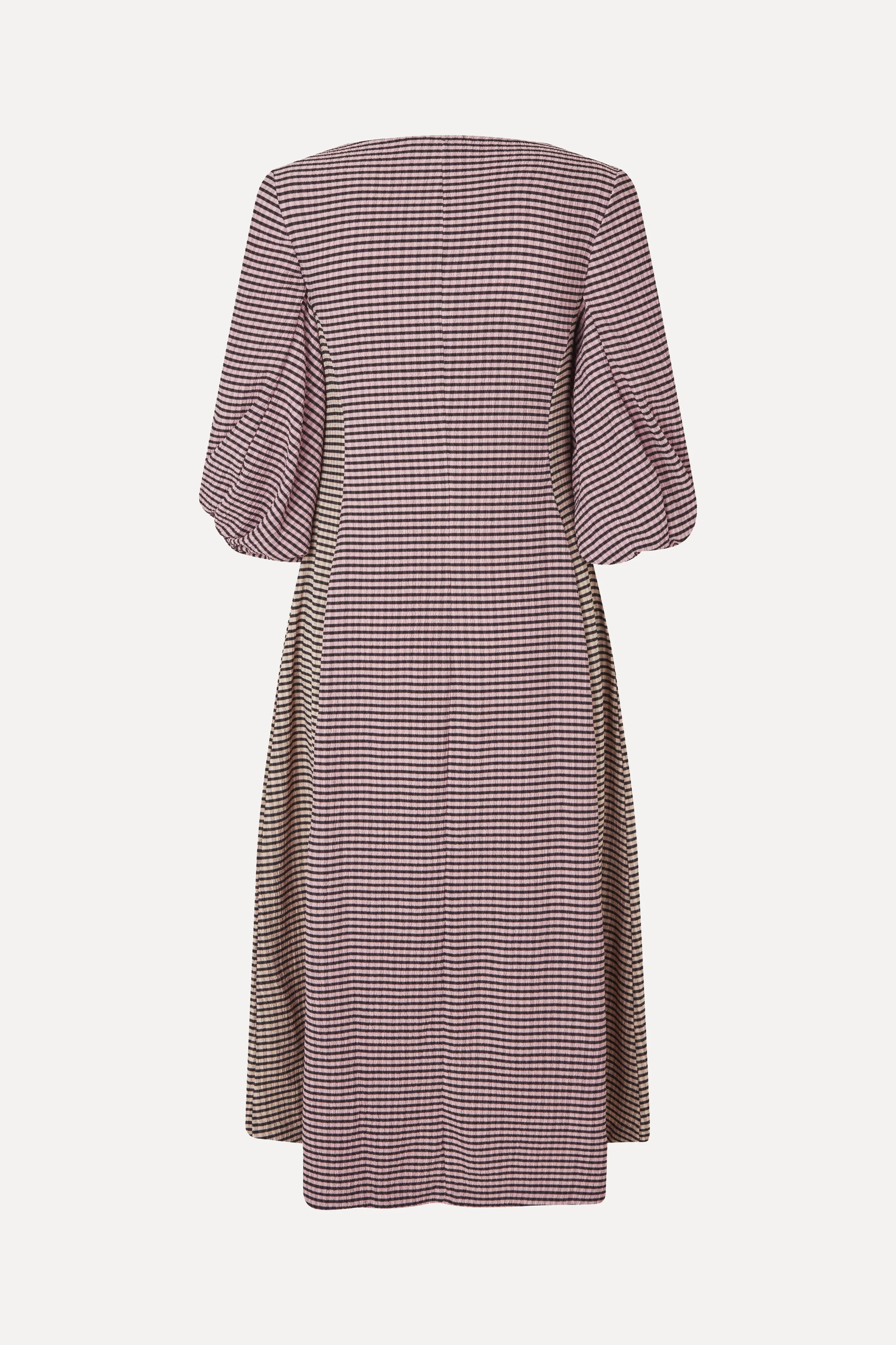 Three-Quarter Sleeve Midi Dress - Pink/Black - Image 2