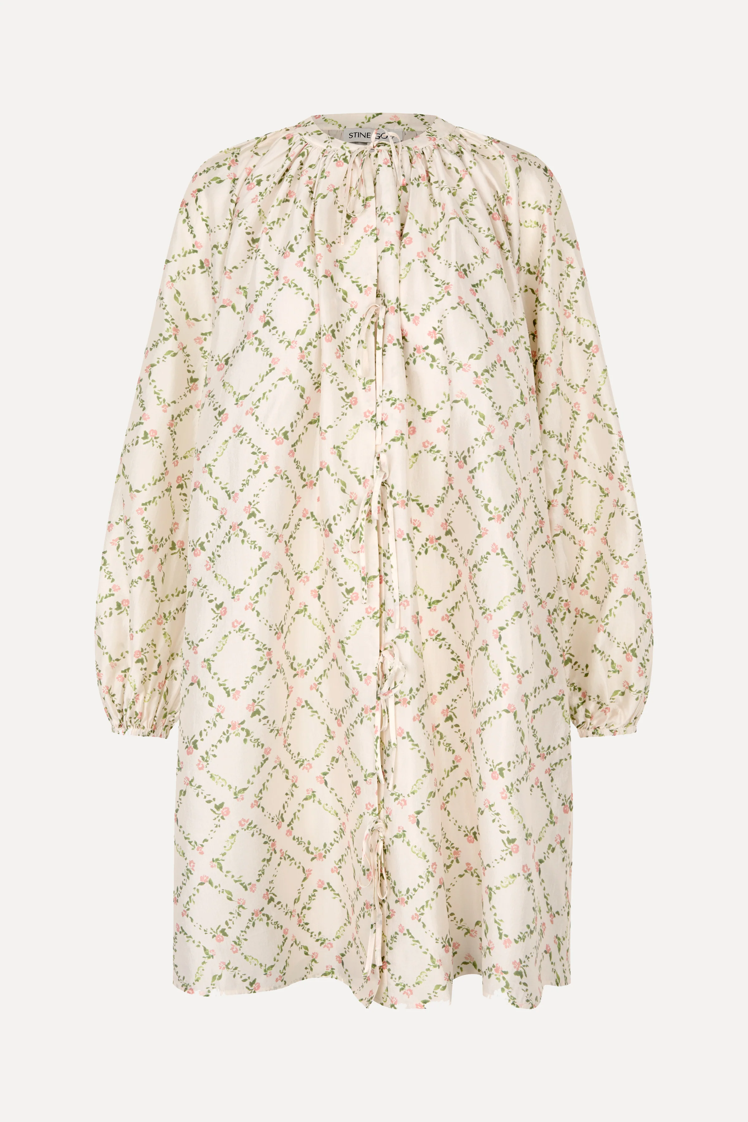 Voluminous Bow Dress - Sakura Check Pink - Image 3