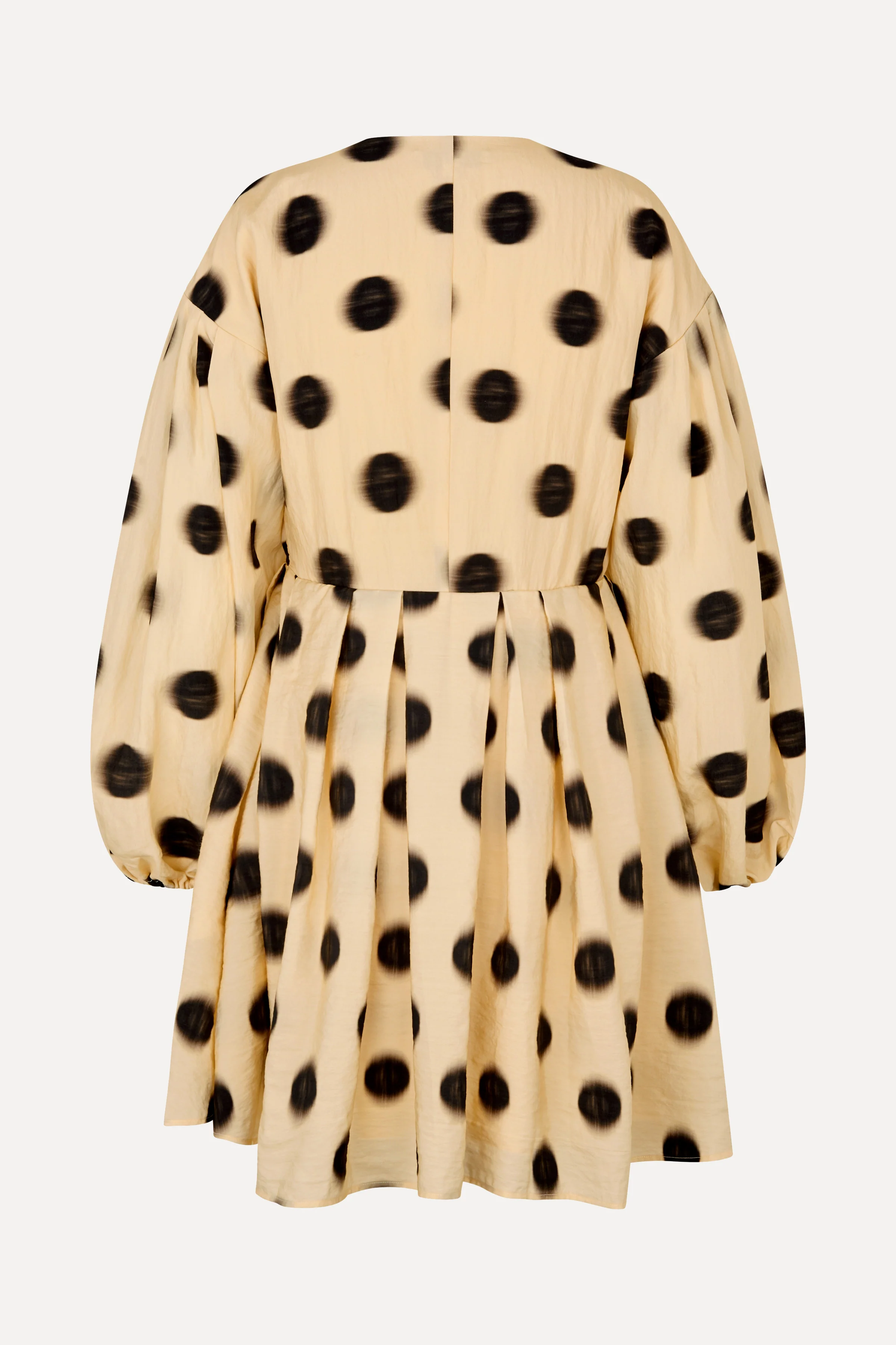 Voluminous Long Sleeve Mini Dress - Dots in Motion - Image 4