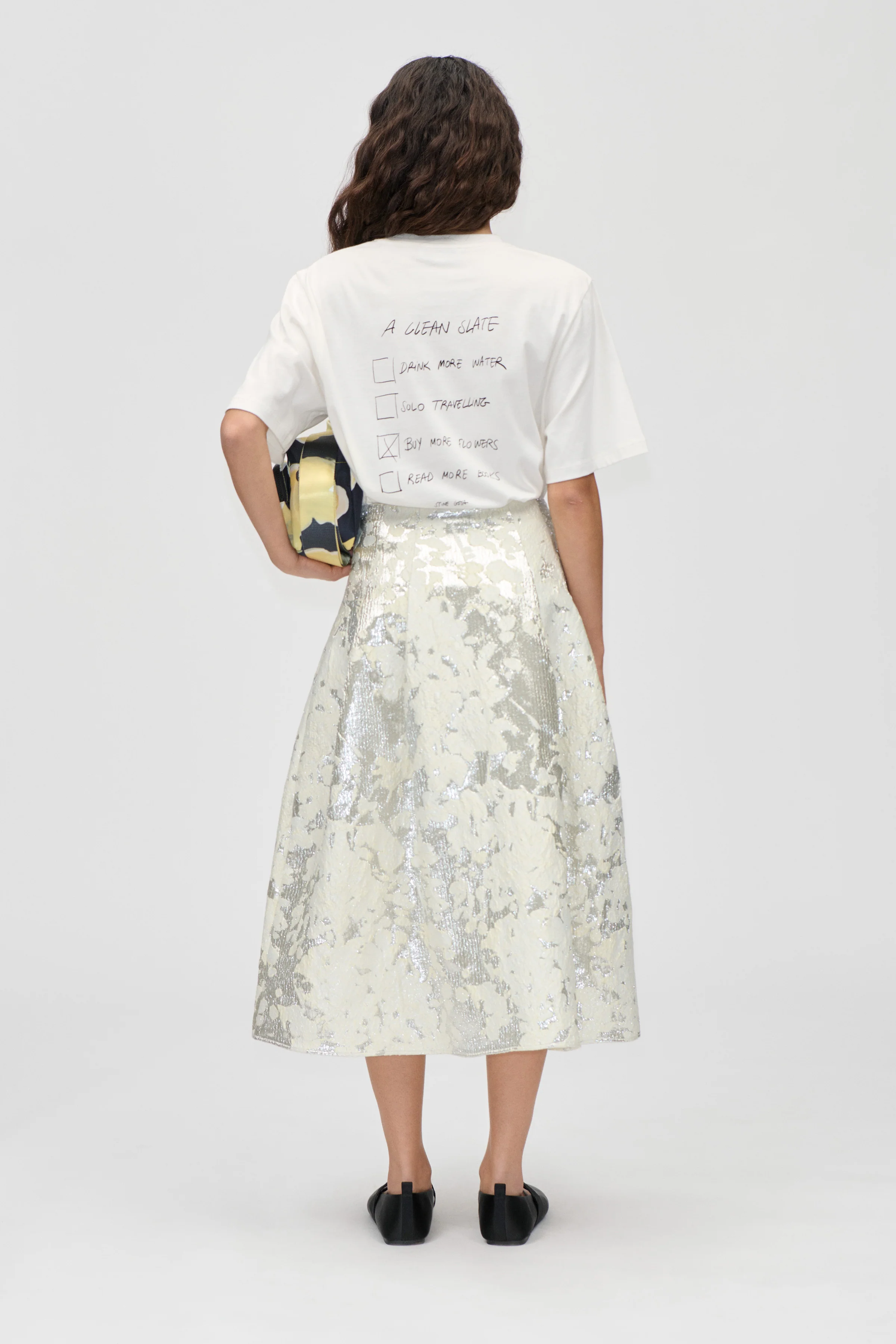 Voluminous Midi Skirt - Lurex Garden - Image 2