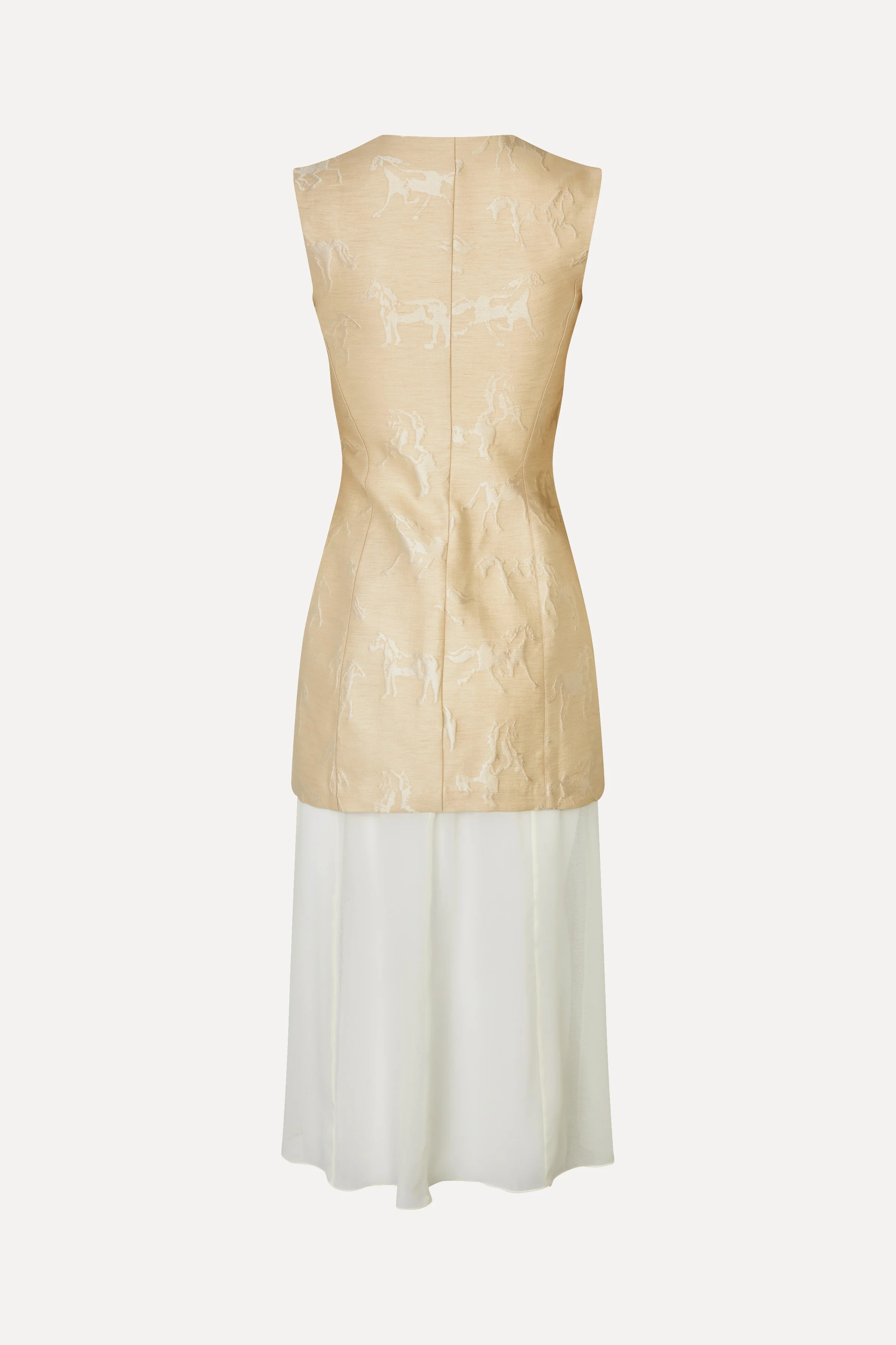 Waistcoat Tailored Midi Dress - Porcelain Cream - Image 4