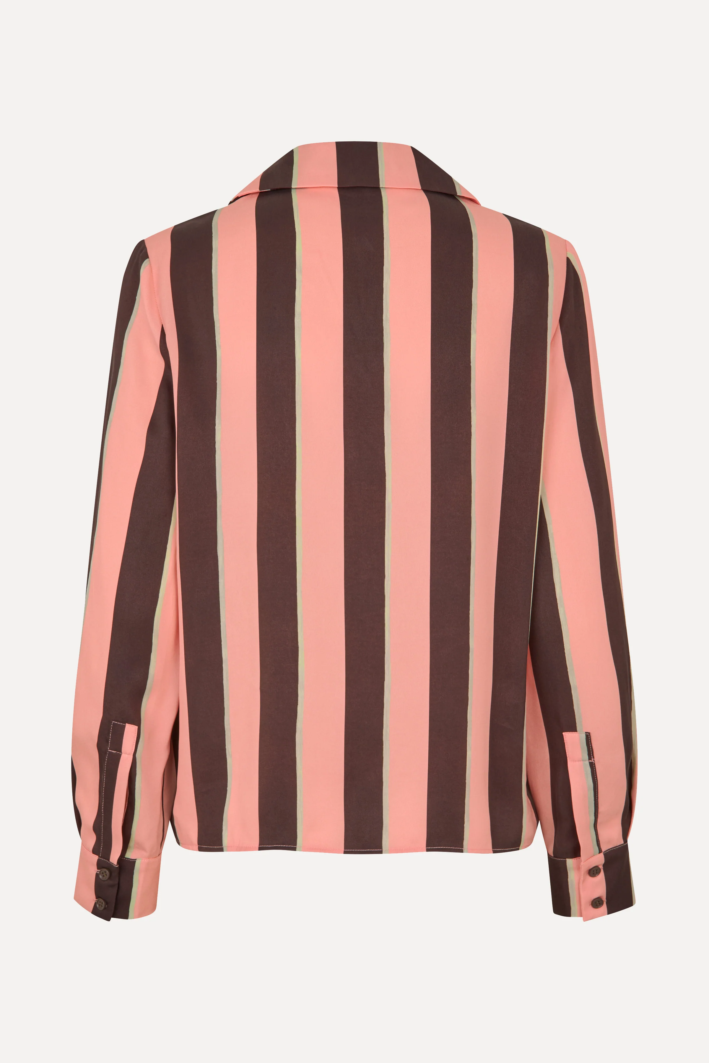 Wide Point Collar Shirt - Rosewood Mint Stripes - Image 4