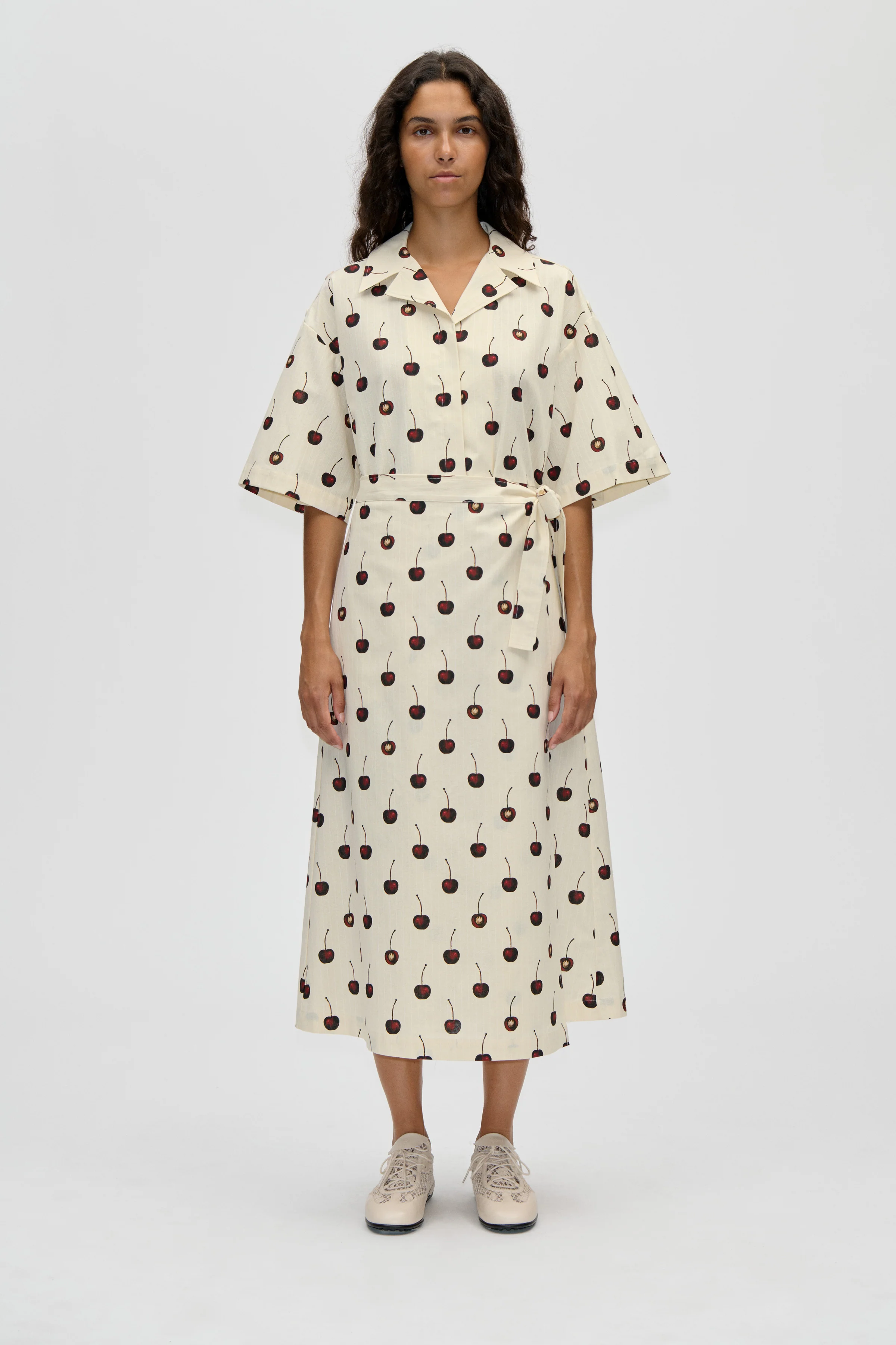 Workwear Midi Dress - Cherries