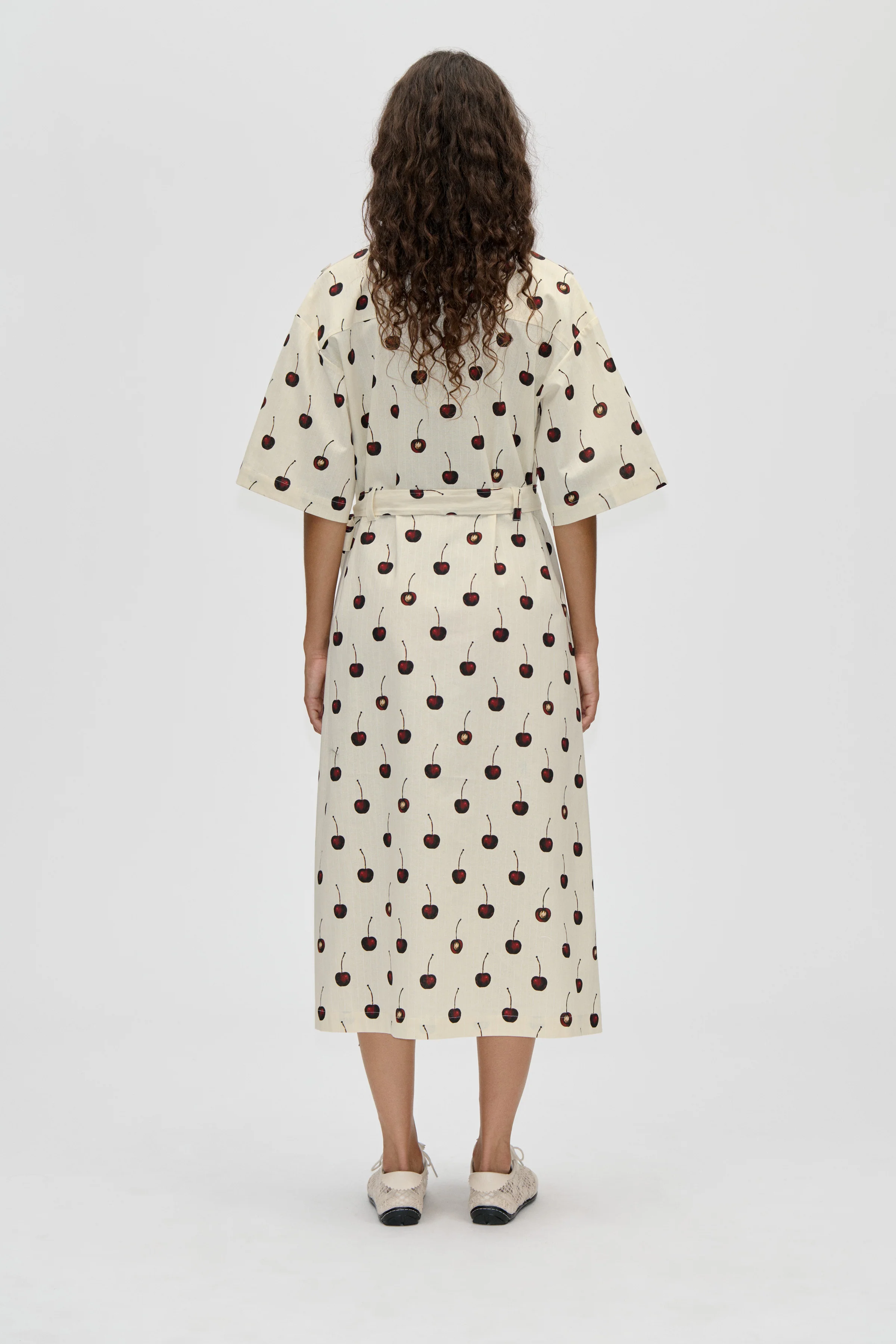 Workwear Midi Dress - Cherries - Image 2