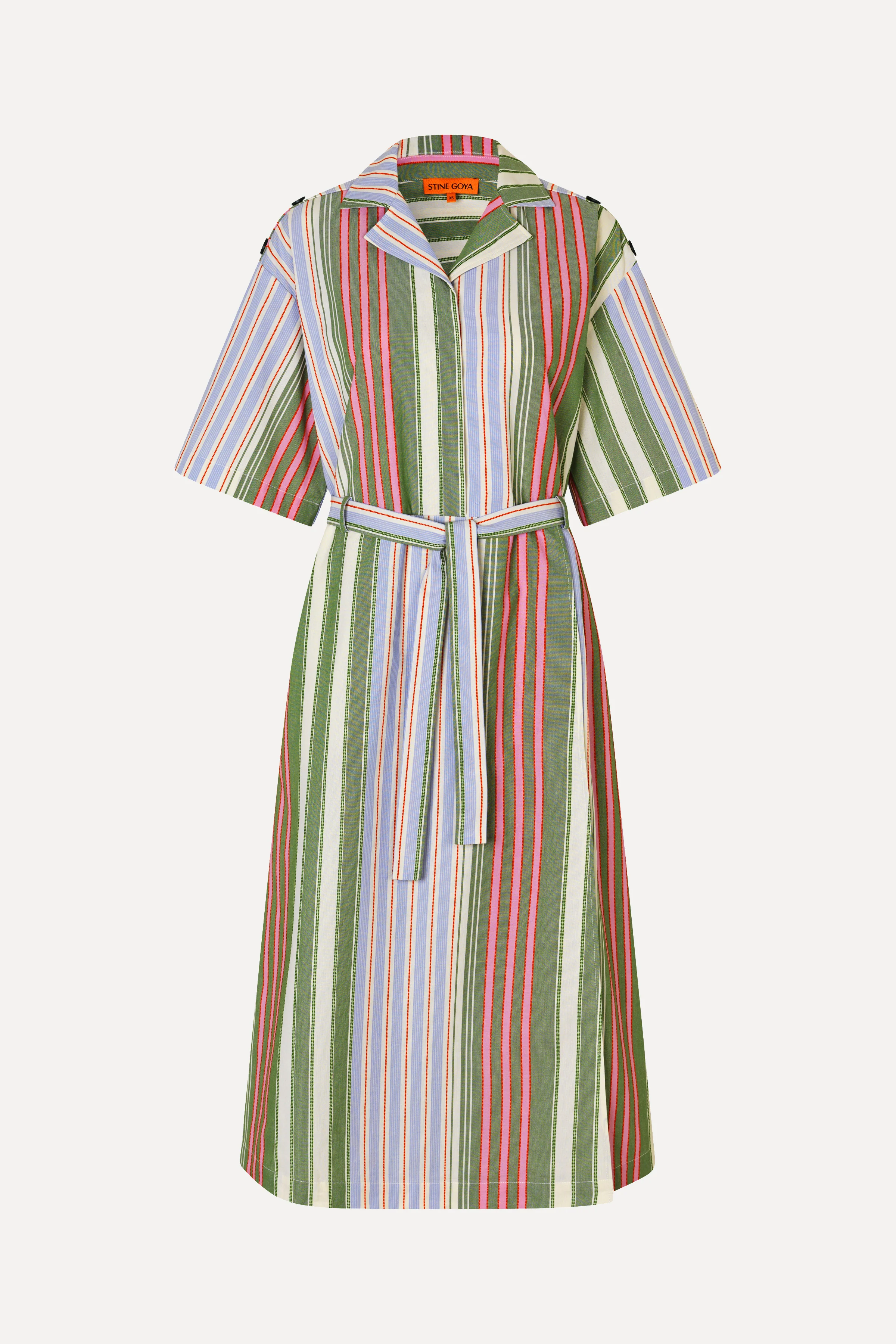 Workwear Midi Dress - Forest Stripe